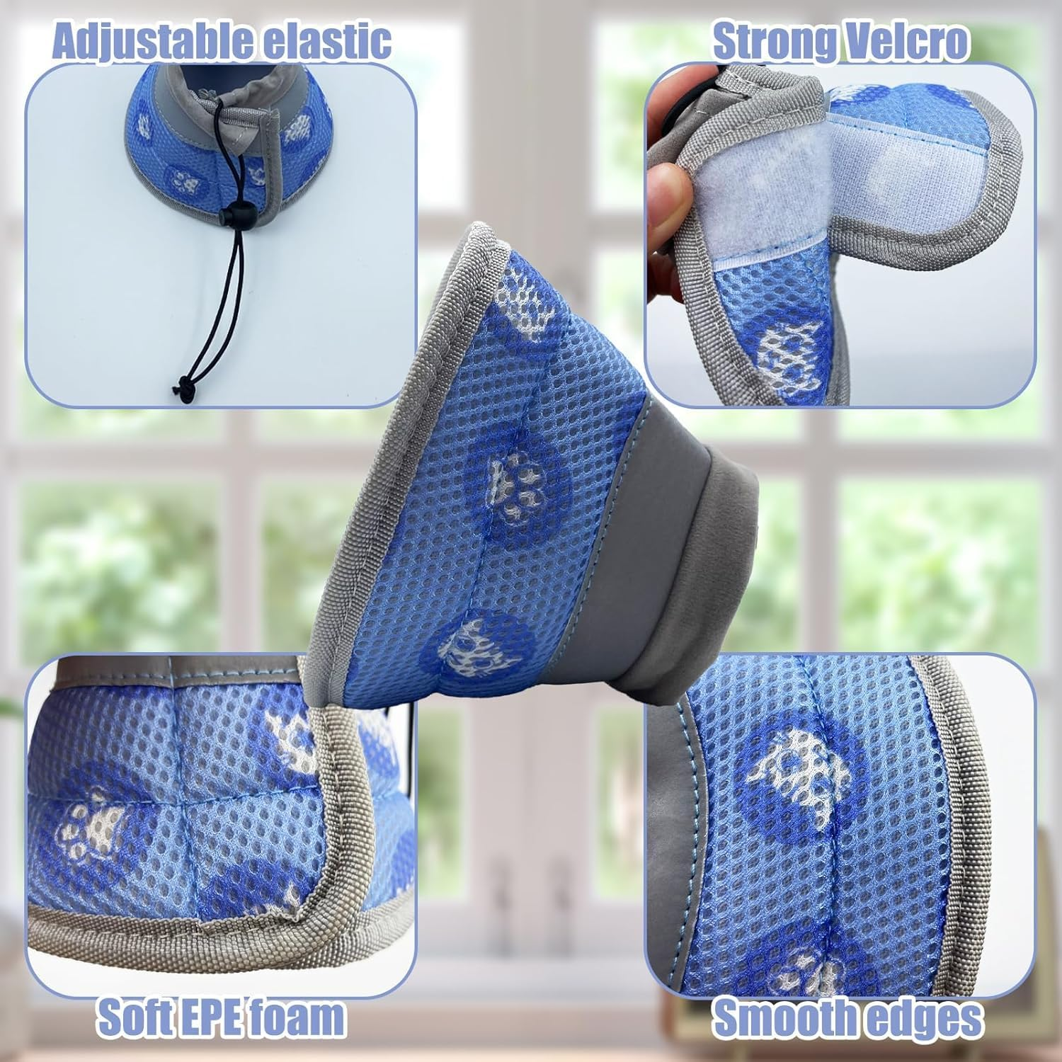 Cat Collar, Recovery Collar, Soft Collar Cone after Surgery, Protective Collar, Cat Collar, Adjustable Collar Prevents Licking Wounds, Cat Collar (Blue, S) image number 4