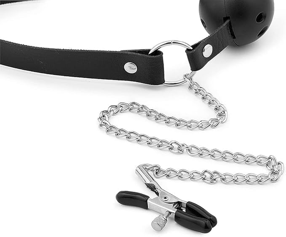 Nipple Clamps with Choker Set Nipple Clips Chain Clamps for Women Chokers for Women Nipple Non Piercing Bells image number 2