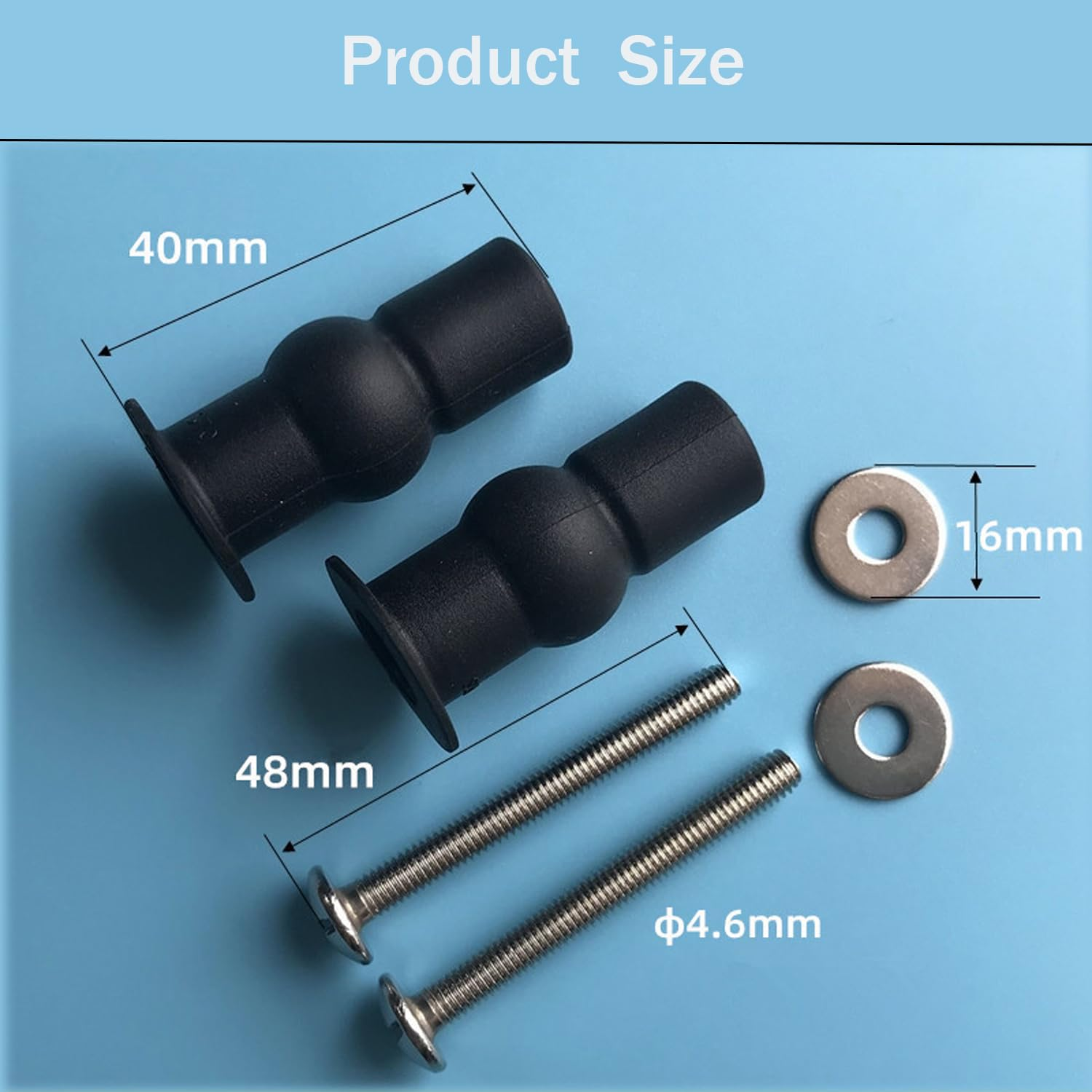 2Pcs Universal Toilet Seat Hinges Screws, Toilet Seat Top Fixing Expanding Rubber Nuts Screws, Toilet Seat Replacement Part Blind Hole Fitting, Toilet Seat Bolts Kit Compatible, Mount Device image number 6