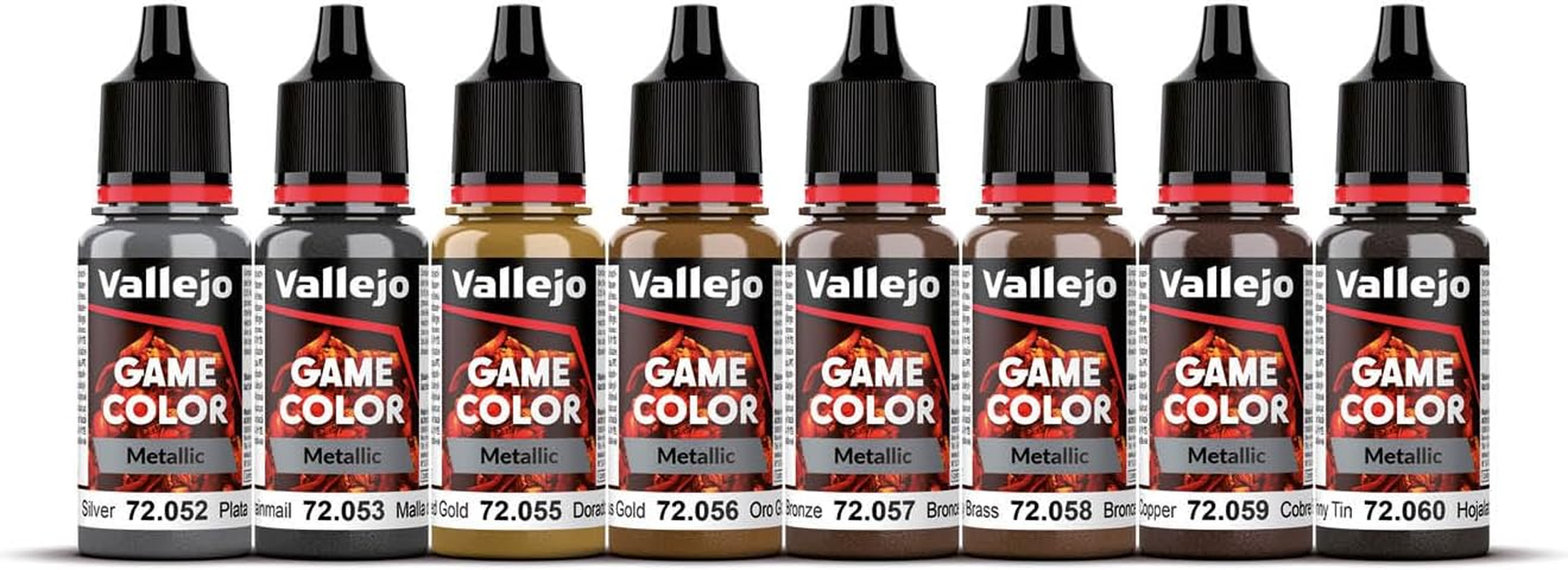 Vallejo Acrylicos S.L. VJ72303 Tabletop Supplies Game Colour Metallic Colours 8 Colour Set Modelling Kit 17ML image number 3