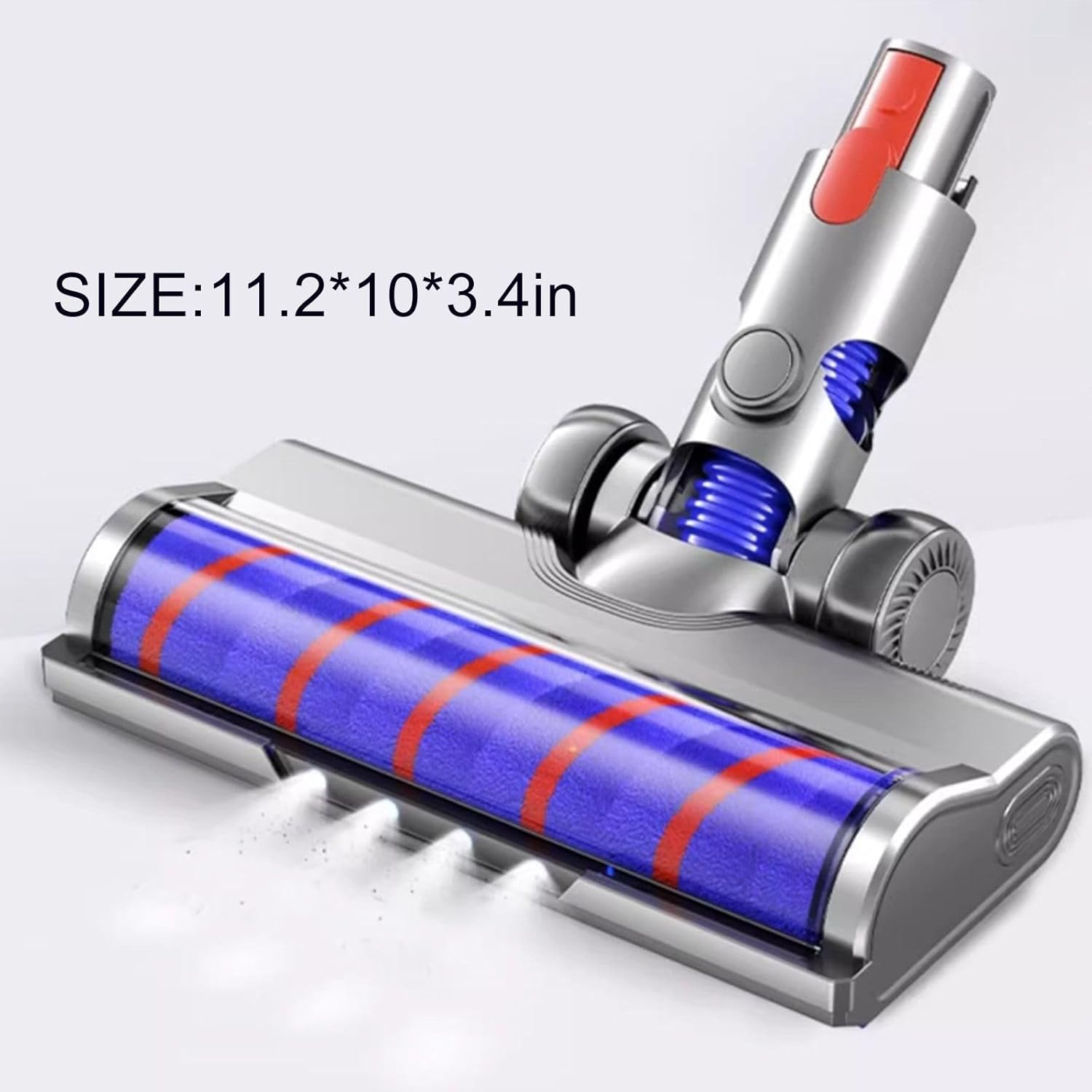 Vacuum Cleaners Motorhead,Soft Roller Brush Motorhead Turbo Roller Brush Head Replacement for Dyson V7 V8 V10 V11 V15 V8Slim with LED Lights,V Shape Turbo Bristle,Rotatable Motorized Floor Brush image number 5