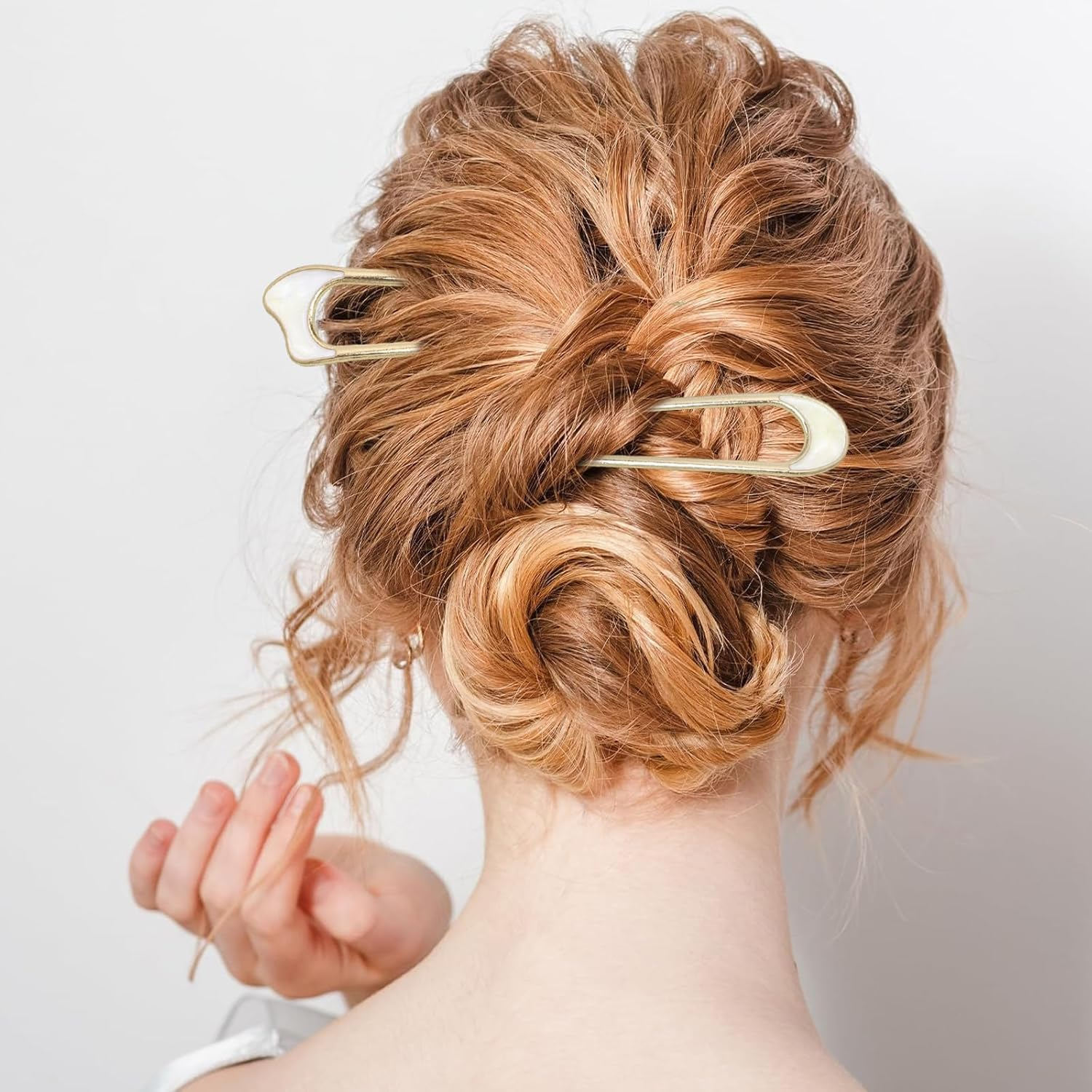 4 Pieces U-Shaped Hair Pins Hairpin Stick French Style U-Shaped Hair Clips U-Shaped Headdress Hairpins Fork for Women Girls Hair Styling Accessories - 4 Types image number 5