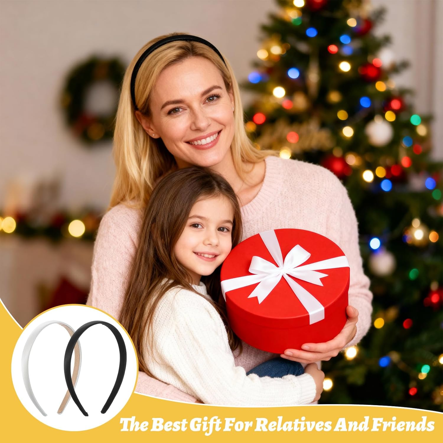 Pack of 2 Women'S Black Headpieces Satin Headbands Plain Headbands Non-Slip Hair Accessories Simple Fashion Headband for Women Girls Men DIY Styling