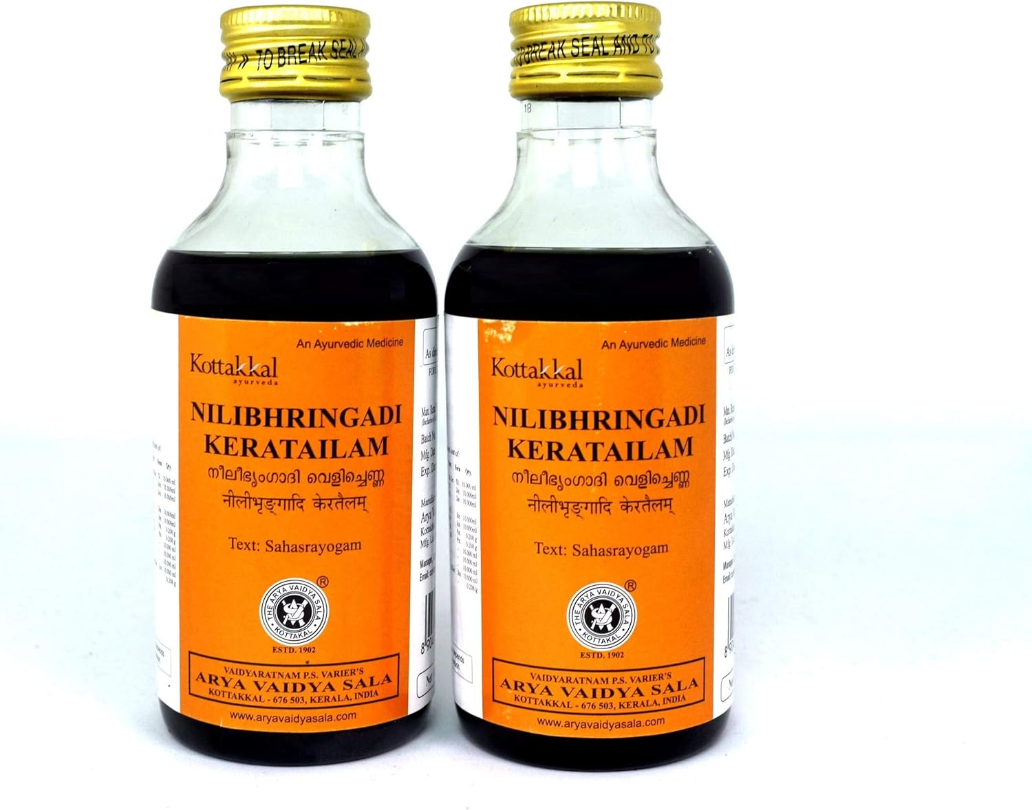 Kottakkal Arya Vaidya Sala Neelibringadi Kera Tailam -200 Ml Pet Bottle (Pack of 2) image number 1