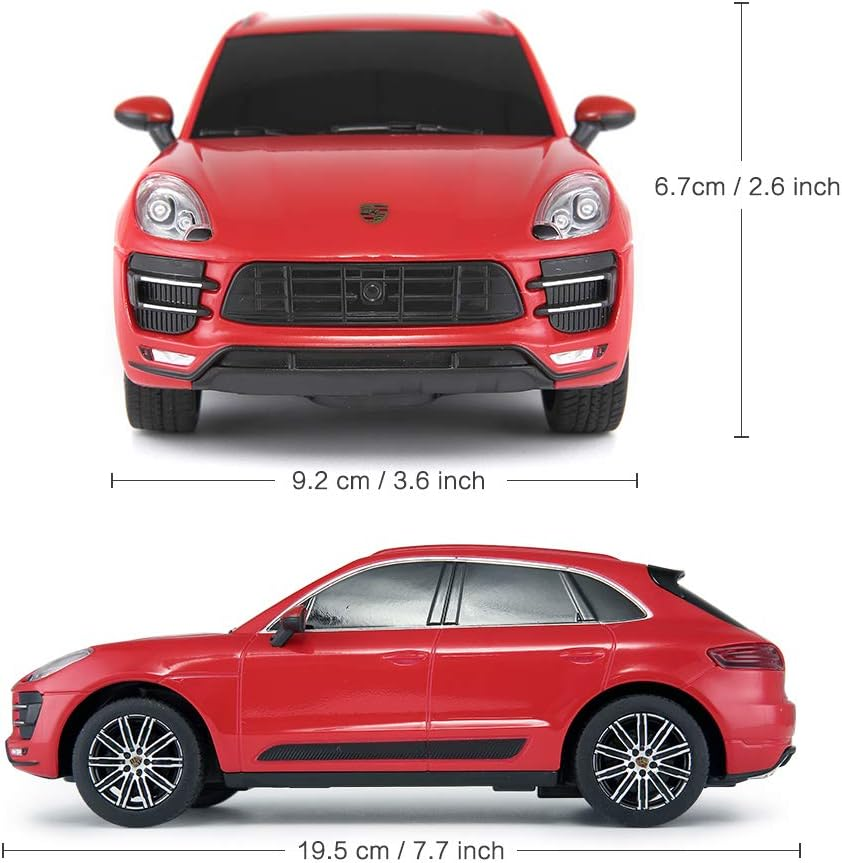 Porsche Toy Car | RASTAR 1:24 Porsche Macan Turbo RC Remote Control Car, Red