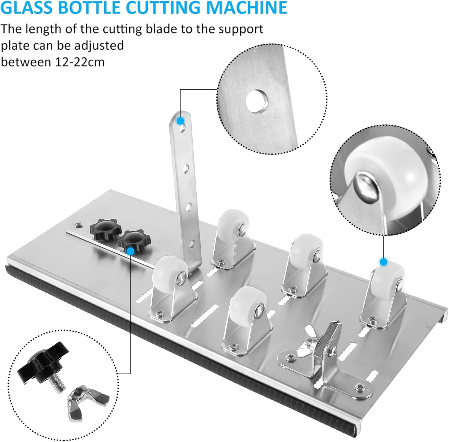 Glass Bottle Cutter Kit, DIY Glass Cutter for Bottles, Stainless Steel Bottle Cutter Tools for Various Shape Bottles,Professional Glass Bottle Cutting Machine for Bottles of Wine Beer Liquor Champagne image number 3