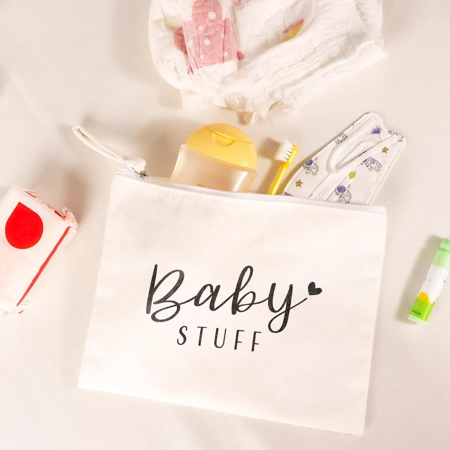 New Mum Gifts Mum to Be Canvas Pouch Cosmetic Bag with Zipper Baby Shower Gifts for Mum Mummy to Be Gifts