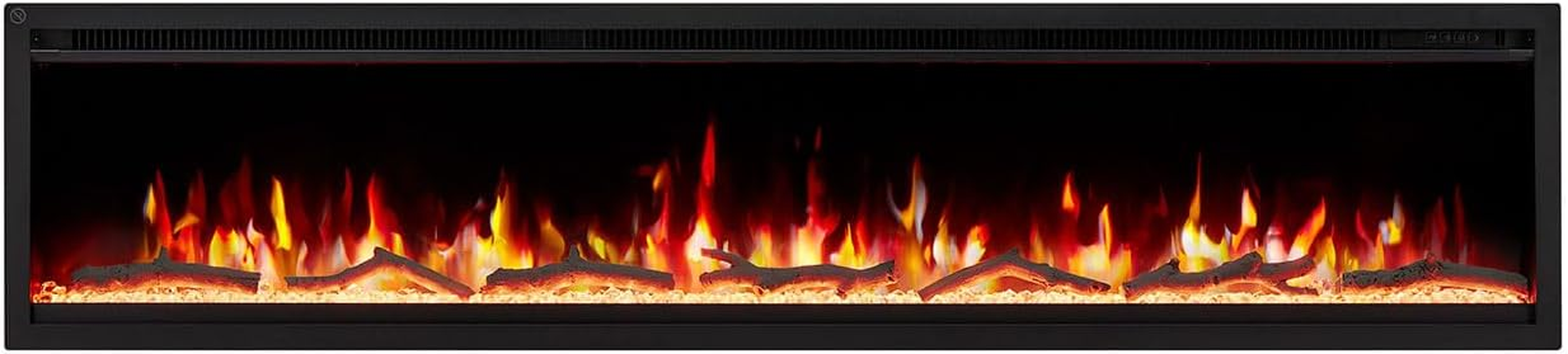Modaliving Nocturne 1500W Recessed Electric Fireplace Built-In Slim Wall Heater with Remote Control Timer Flame and Fuel Bed Lighting in 60 Inch Sizes (60) image number 5