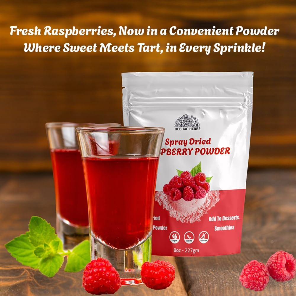 Raspberry Powder 114 G | Pure Spray-Dried Raspberries for Smoothies, Baking, Health Drinks | Healthy and Flavored Drink image number 6