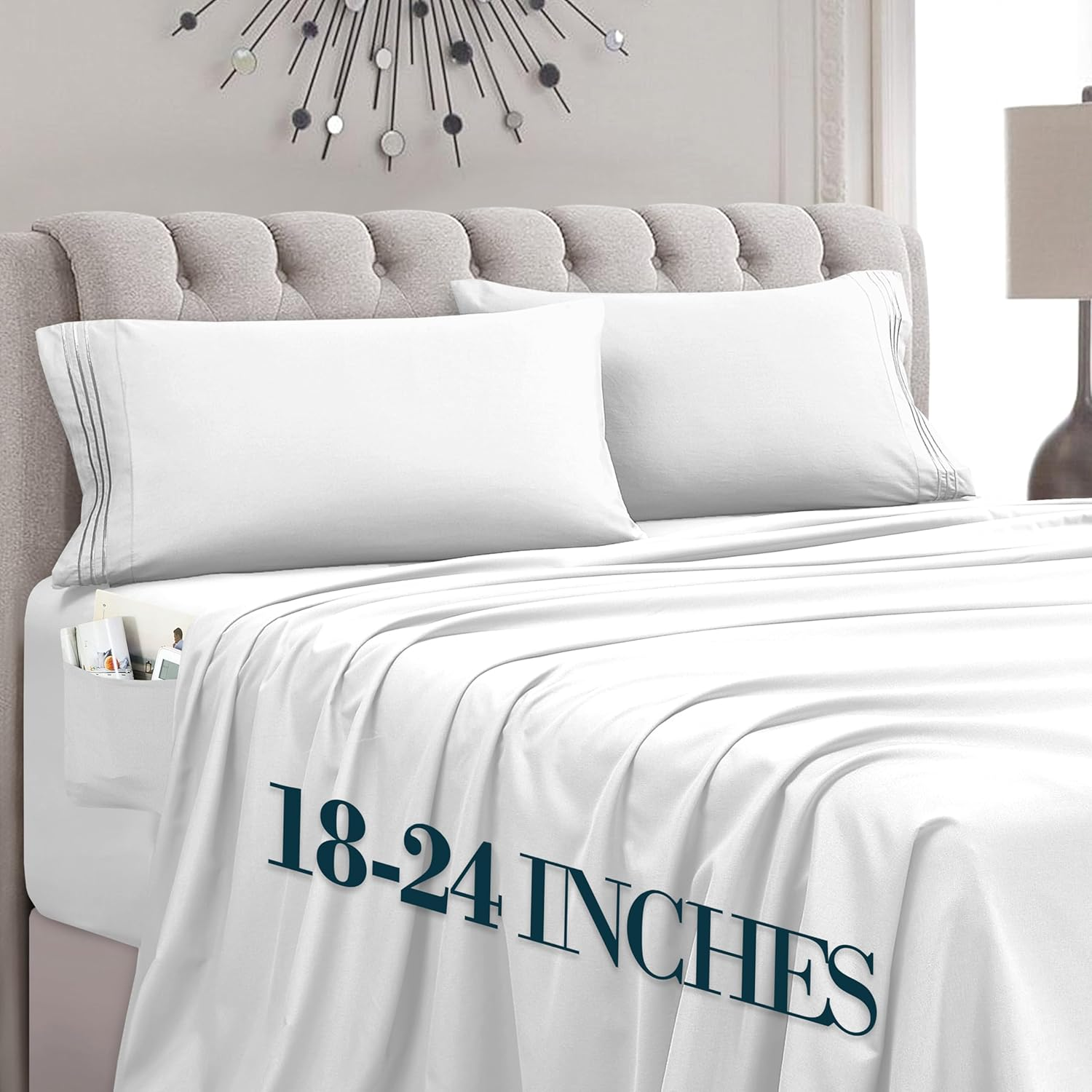 Mocassi Twin Sheet Set - Luxury Hotel 1800 Premier Bedding Sheets & Pillowcases - Ultra Soft Breathable & Cooling Bed Sheets - Deep Pocket - Wrinkle Resistant - 4 Piece Set - Twin, Hunter Green image number 3