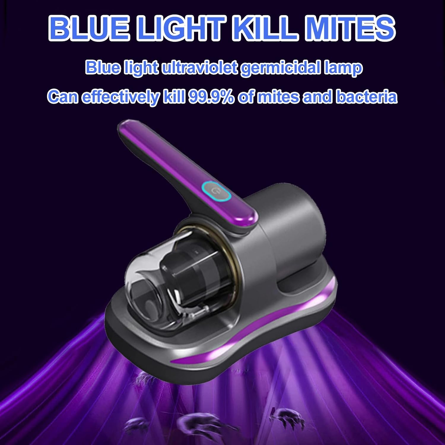 Lumewave Bed Vacuum Cleaner, Household High-Frequency Strong Removal Instrument, Handheld Deep Mattress Vacuum Cleaner, Wireless Vacuum Cleaning Remover Instrument (Purple) - Purple image number 6