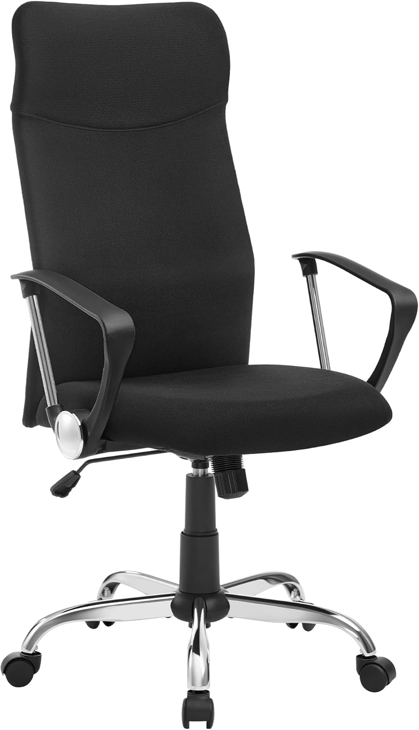 SONGMICS OBN034B01 Office Chair Ergonomic Desk Chair Swivel Chair Padded Seat Height Adjustable and Tilt up to 120 Kg Load Capacity Black image number 1