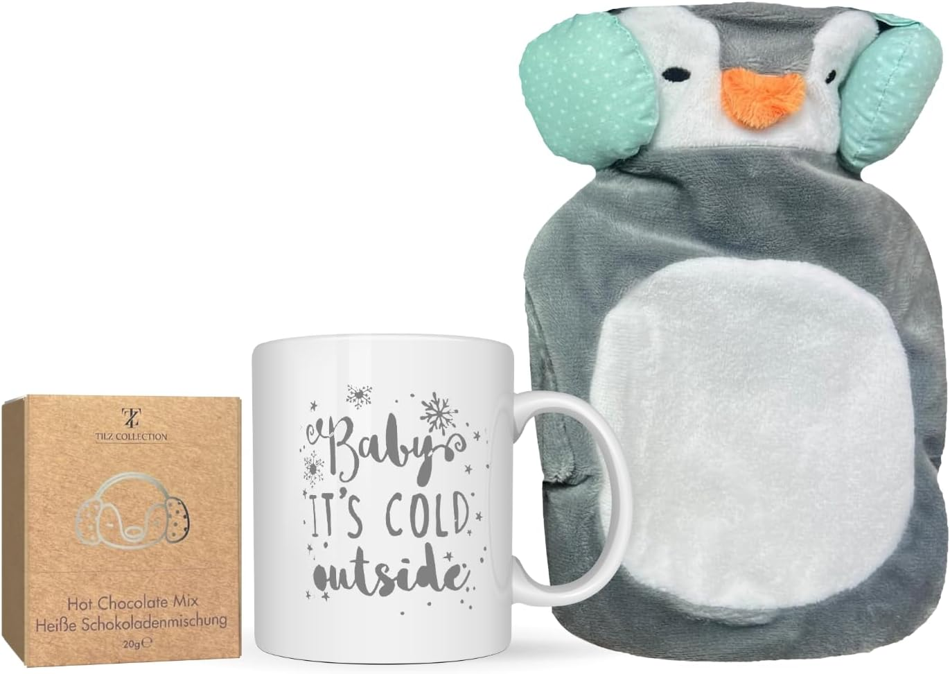 Hot Chocolate Gift Set with Mug and Mini Hot Water Bottle - Sachets Included - Holiday Presents for Kids, Teens, Women, Girls, Boys image number 1