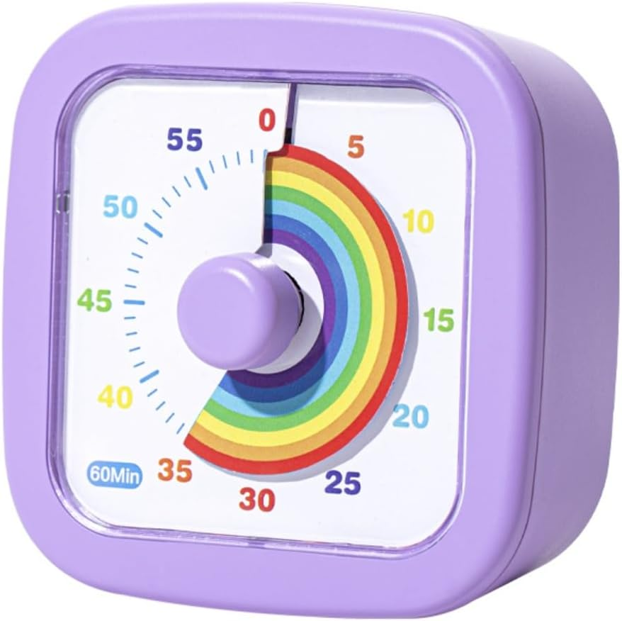 Kids Visual Timer Cute Rainbow - 60 Minute Countdown Timer Time Management for Kids and Adults, Timer for Cooking Classroom Meeting (Blue)