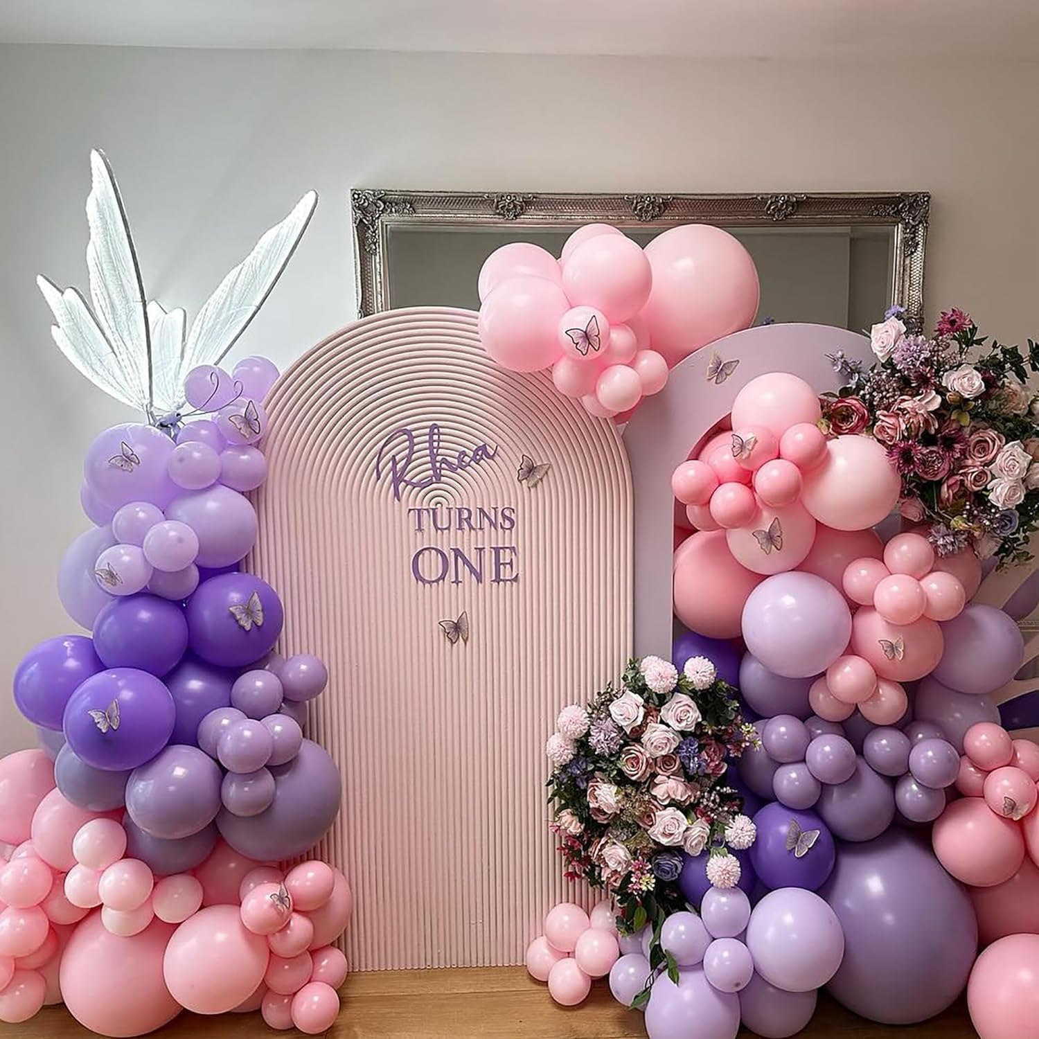 Butterfly Balloons Arch Garland Kit, 126 Pcs Purple Light Pastel Purple Balloons with Lavender Lilac Foil Butterfly for Girl'S Birthday Baby Shower Wedding Mother'S Day Valentines Party Decorations image number 5