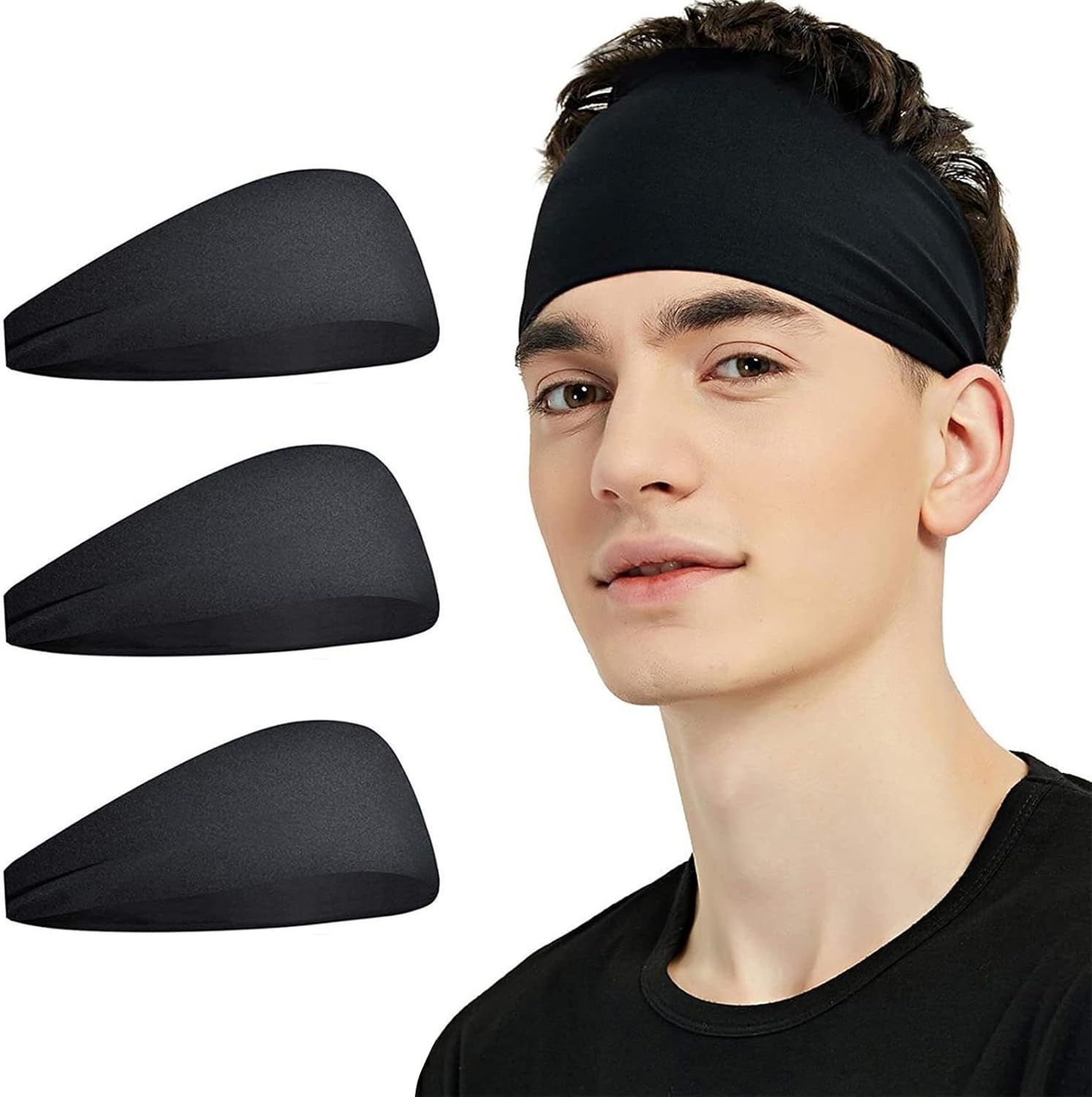 RIBHNXHI Workout Headband for Women Sports Running Exercise Wide Headband Gym Hairband Athletic Thick Non Slip Yoga Sweatband Fitness Headband for Women image number 5