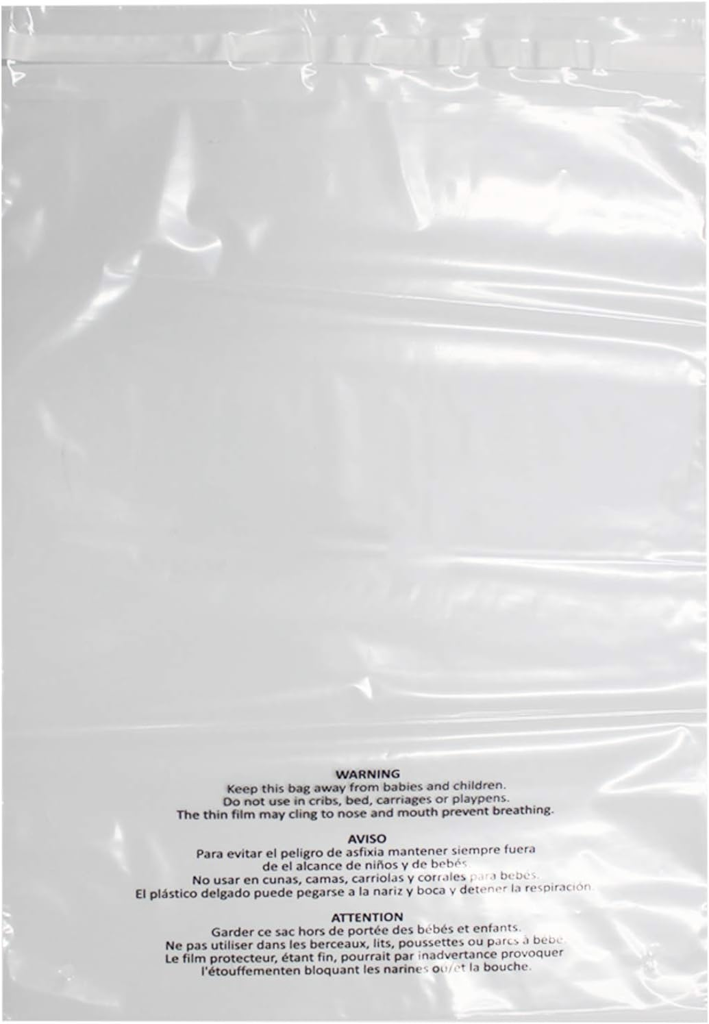 Belinlen 100 Count 18X24 Inch Self Seal Clear Poly Bags with Suffocation Warning for Packaging, Shipping & FBA with Permanent Adhesive (1.5Mil) image number 2
