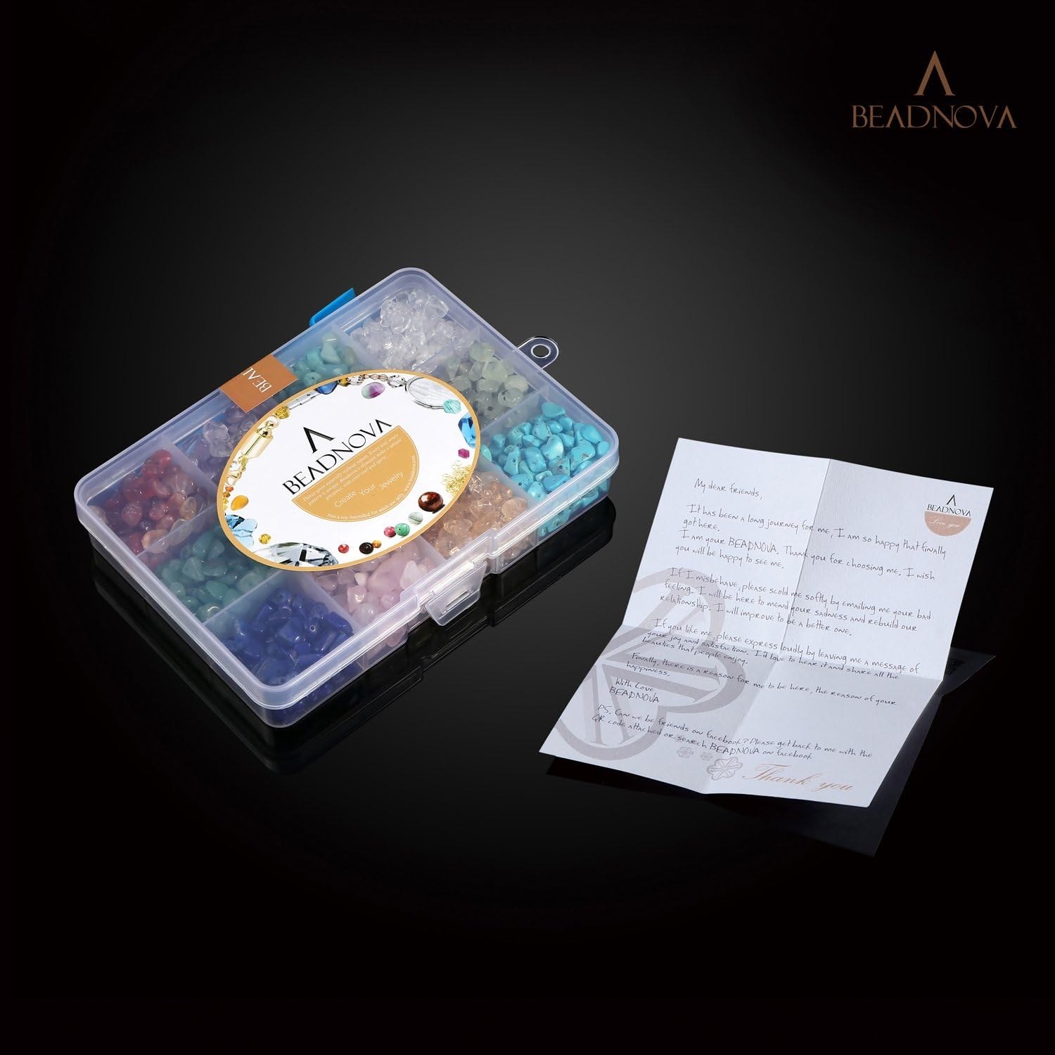 BEADNOVA 5Mm-7Mm Chips Gemstone Crystal Pieces Irregular Shaped Loose Beads for Jewelry Making Box Set Value Pack image number 2