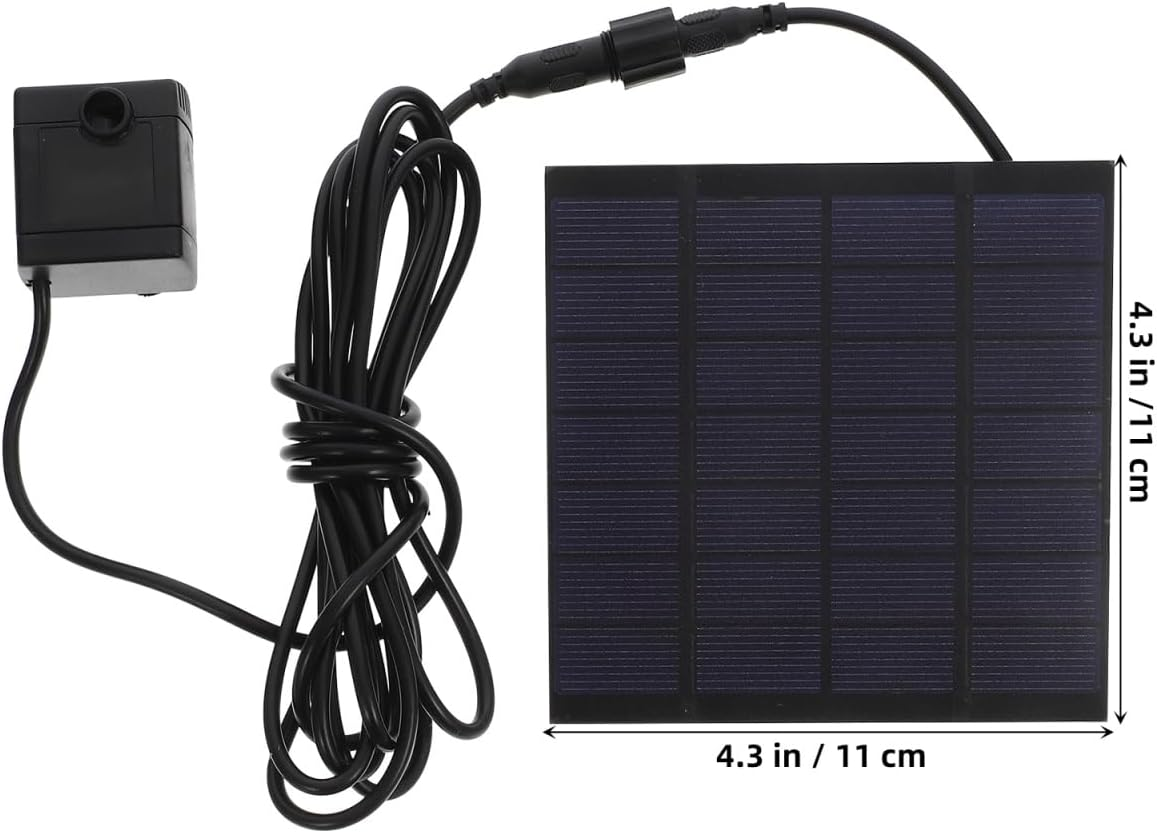 Ipetboom Solar Pond Pump Filter 7V 1W Submersible Water Pump Solar Power Fountain Pump Black for Pool Garden image number 5