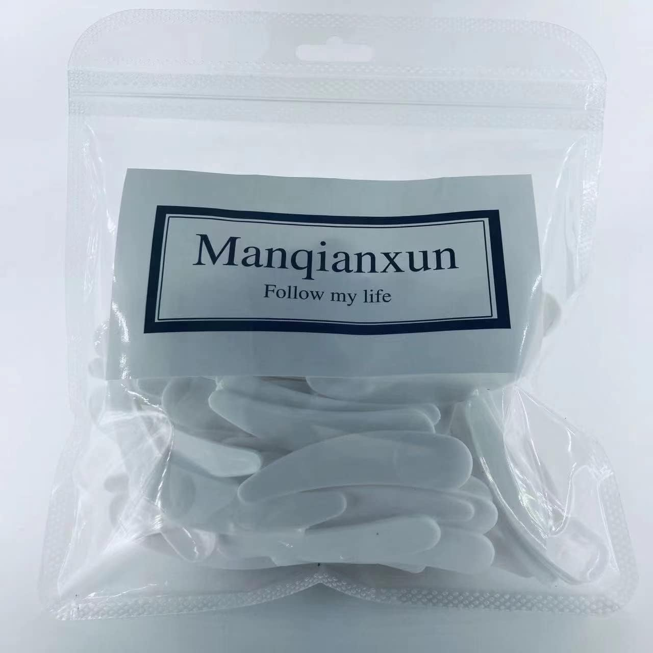 Manqianxun Curved Boomerang Disposable Plastic Cosmetic Spatula for Mixing and Sampling Makeup, Skincare, Creams, Lotions, and Masks (White, 1 Pack) image number 5