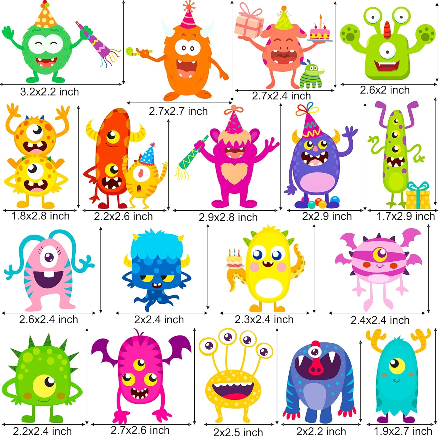 36 Pack Little Monsters Cupcake Decorating Little Monsters Party Decorations Cute Cupcakes Decorating Monsters Themed Birthday Party Supplies&hellip; image number 3