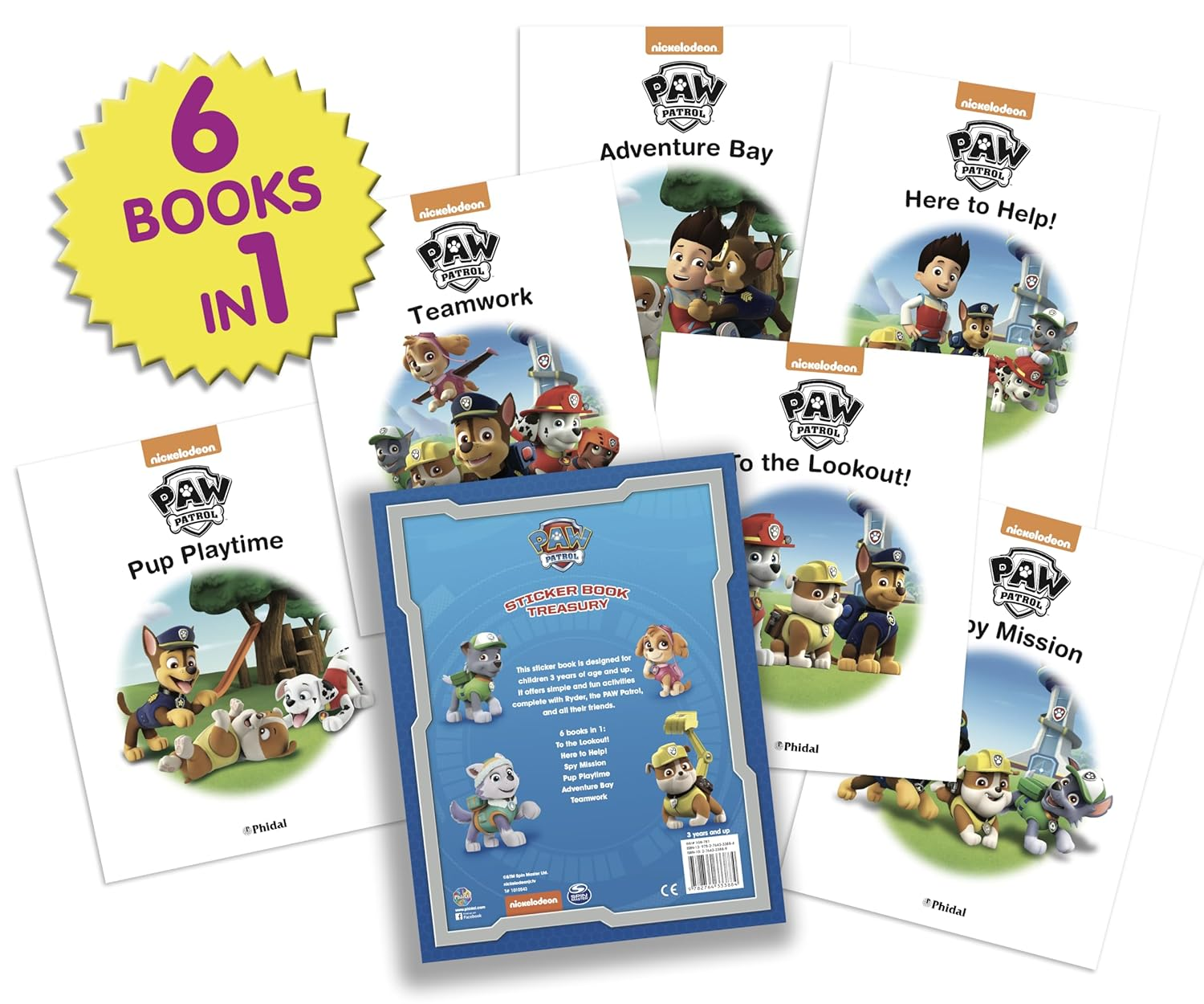 Paw Patrol Nick Sticker Book Treasury - Activity Books for Kids, 350 Reusable Stickers, 96 Pages of Fun image number 2