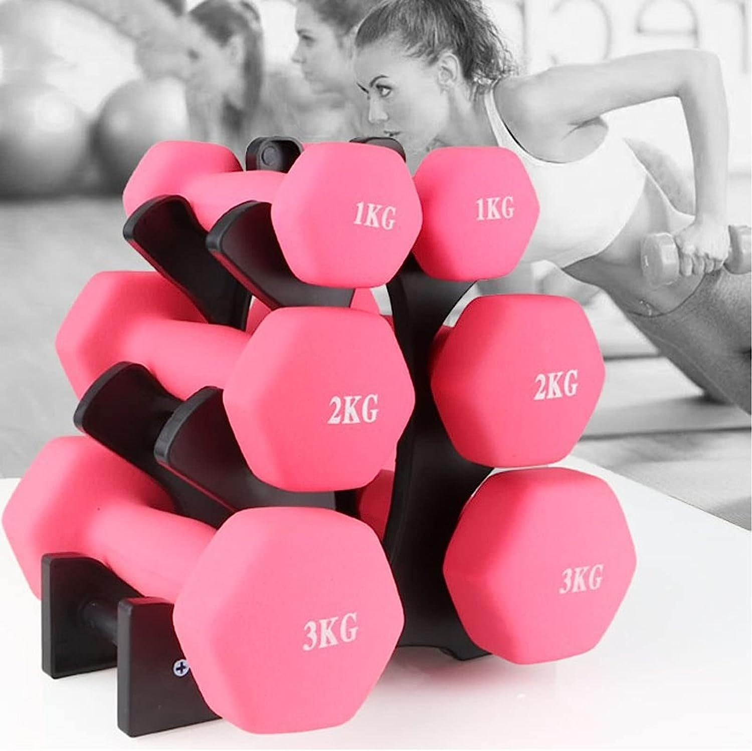 Dumbbell Rack, 3 Tier Compact Dumbbell Rack Stand, Tripod Dumbbell Storage Rack, Weight Rack, Weight Stand Holder for Home Gym, 20Kg Weight Capacity, Easy Assembly image number 5
