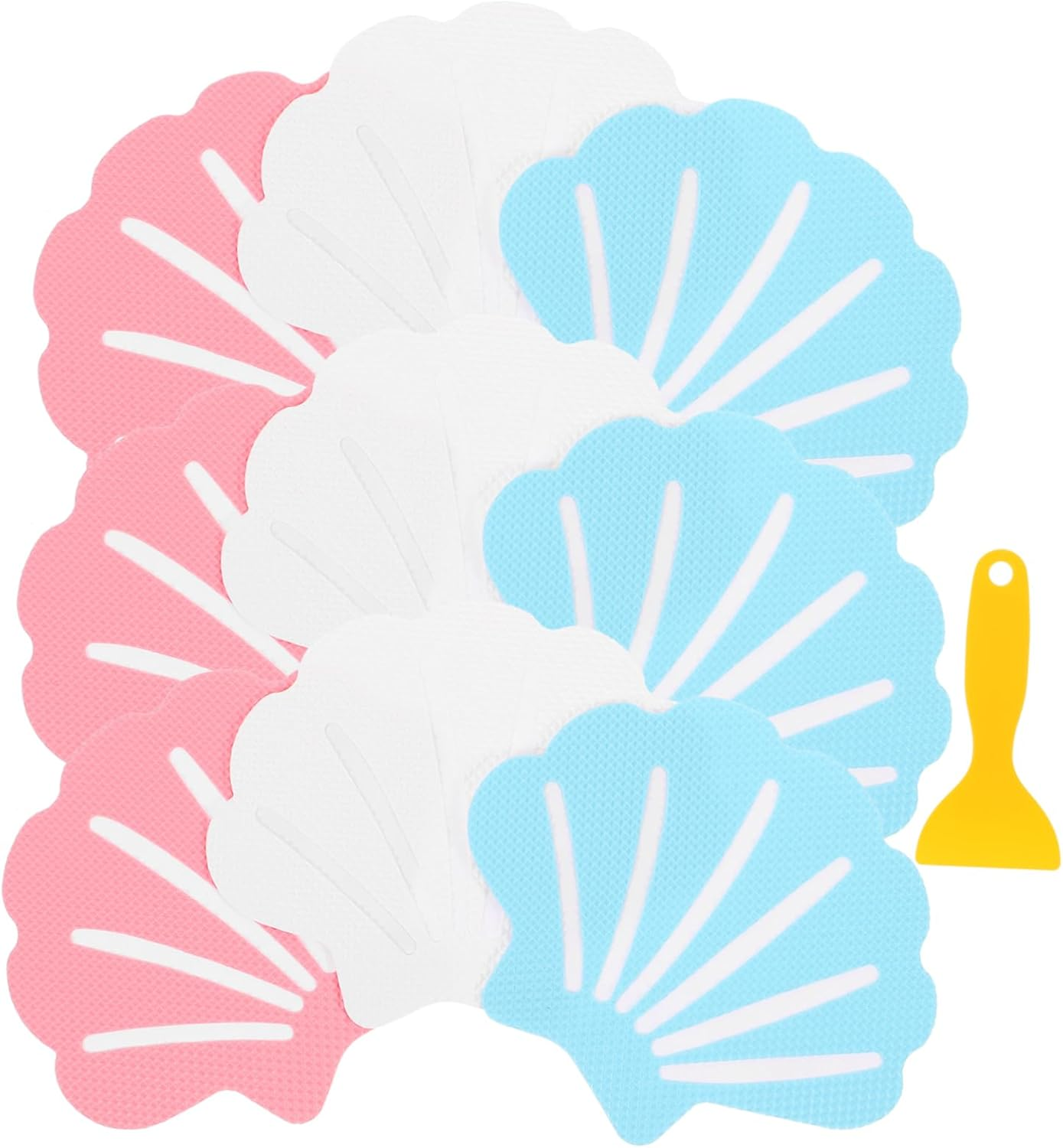 Baluue 1Set Bathtub Non- Stickers Anti-Skid Seashell Decals for Bathroom Floors Easy to Install Safety Stickers Scraper for Bathtubs Showers and Pools image number 6