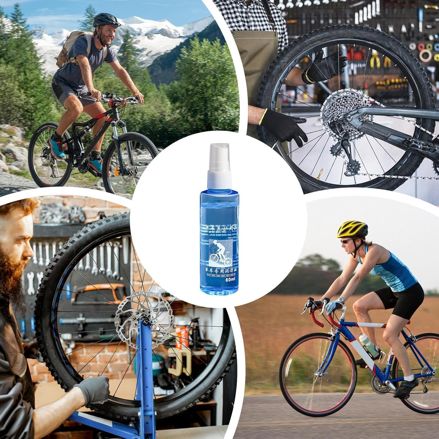 Chain Lubricant for Cycle - 60Ml Chain Lube Long-Lasting Cycle Chain Oil | Nozzle Dry Maintenance Oil Based Chain Cleaner for Chains & Door Locks image number 3