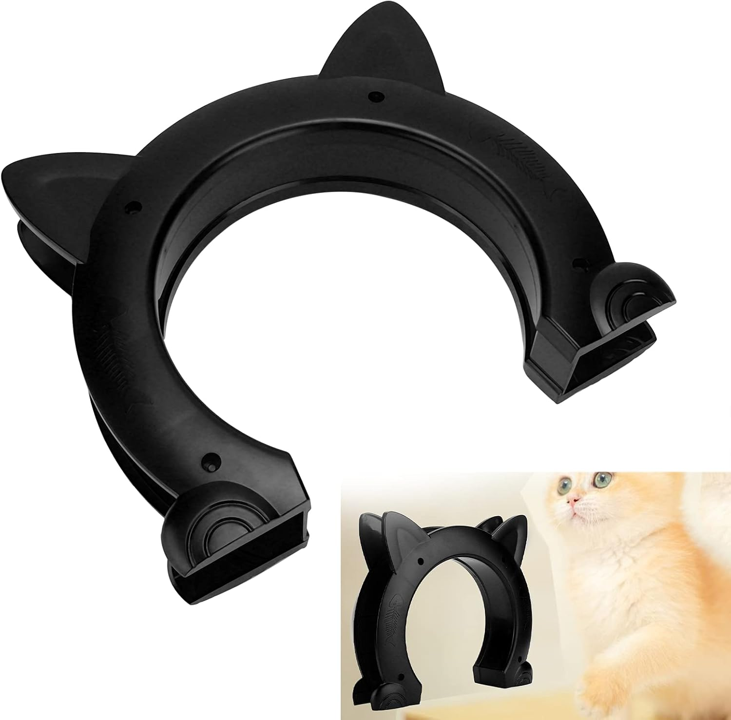 Cat Door, ABS Material Easy to Install Pet Gate for Window for Household Doors for Interior Exterior(Black) (Color : Black) image number 3