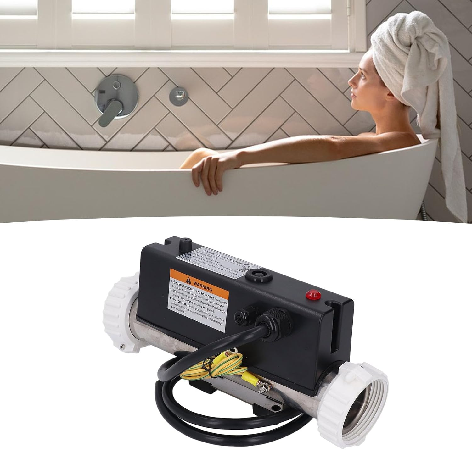 Electric Pool Heater Thermostat Autolefaktor for Spa Dry Burning Prevention for Hydromassage Bathtub, Precise Temperature Control for Pool, Stainless Steel Material image number 6