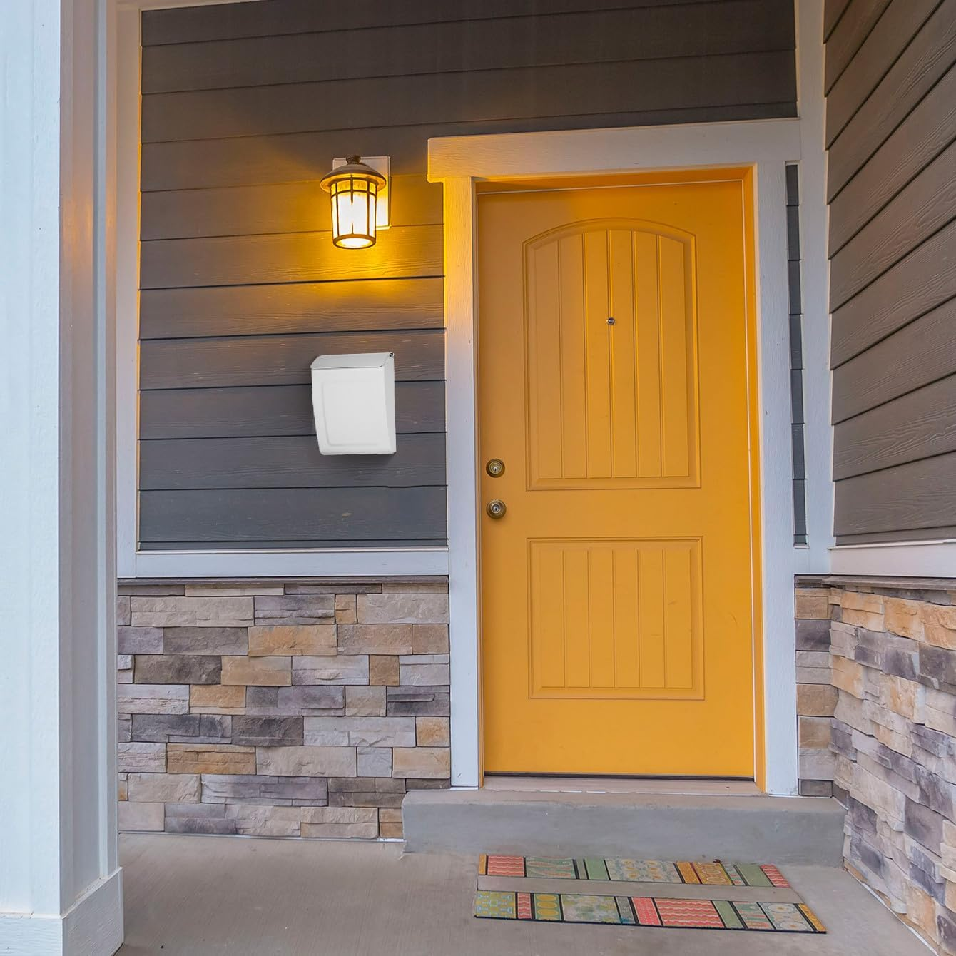 Architectural Mailboxes Aspen Galvanized Steel, Locking, Wall Mount Mailbox, 2594W-10, White, Small Capacity image number 6