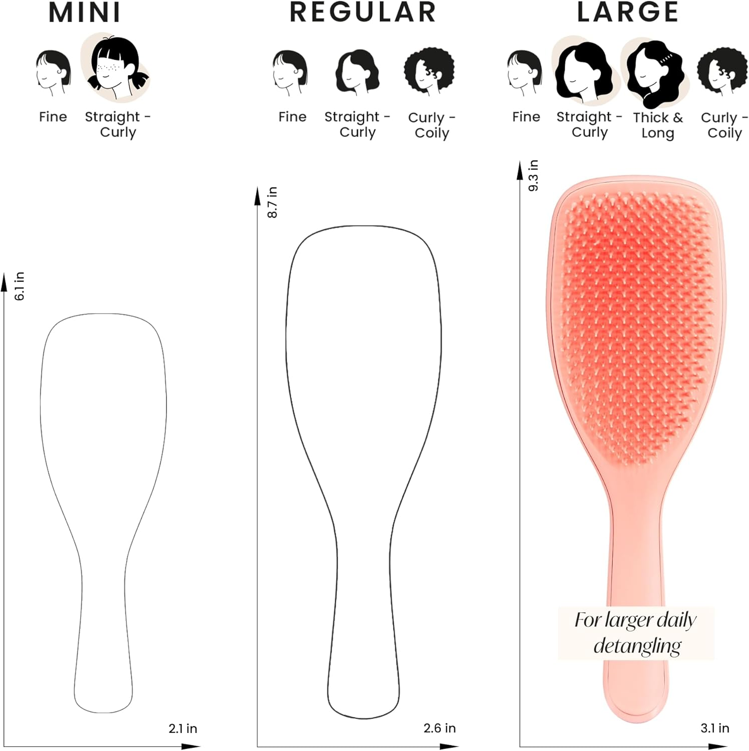 Tangle Teezer Wet Detangler, Large, Peach Glow image number 5