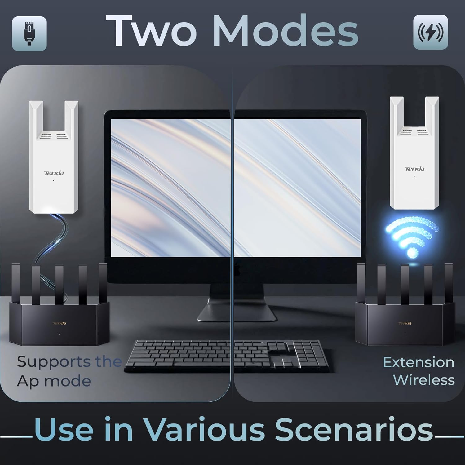 Tenda Wifi Range Extender AC1200, Covers up to 1300 Sq.Ft and 23 Devices, Dual-Band867Mbps 5Ghz/300Mbps 2.4Ghz, Wifi Booster Suitable for Every House, One Ethernet Port(A18 V4.0) image number 5