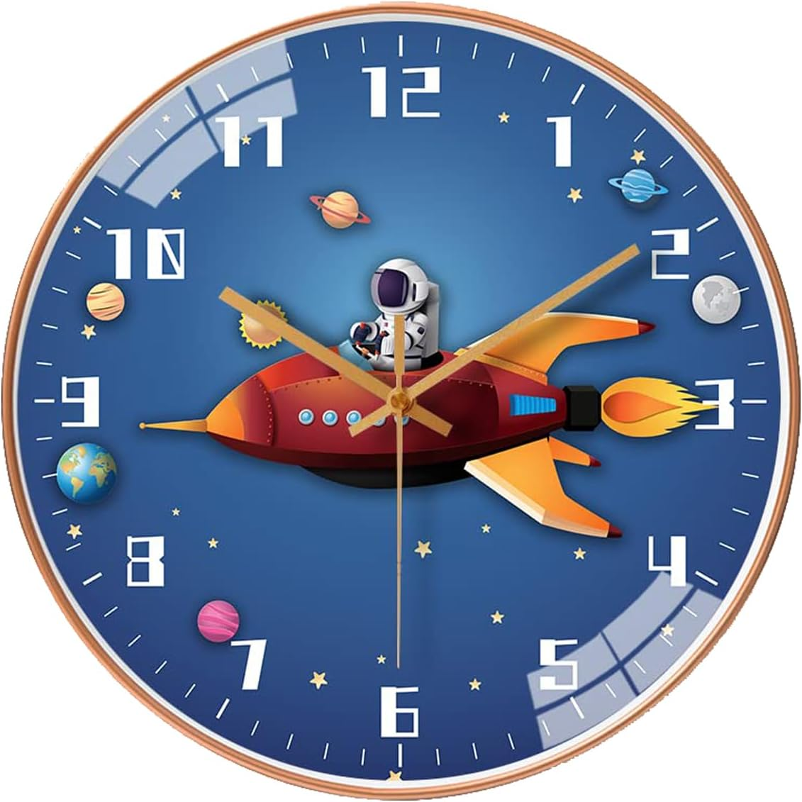 Space Silent Creative Wall Clock, Silent Time Operated for for Office, Classroom, Bedroom, Bathroom, Living Room, Restaurant, Hotel,Children'S Room，Kitchen， Etc.(30 Cm/ 12")&hellip;