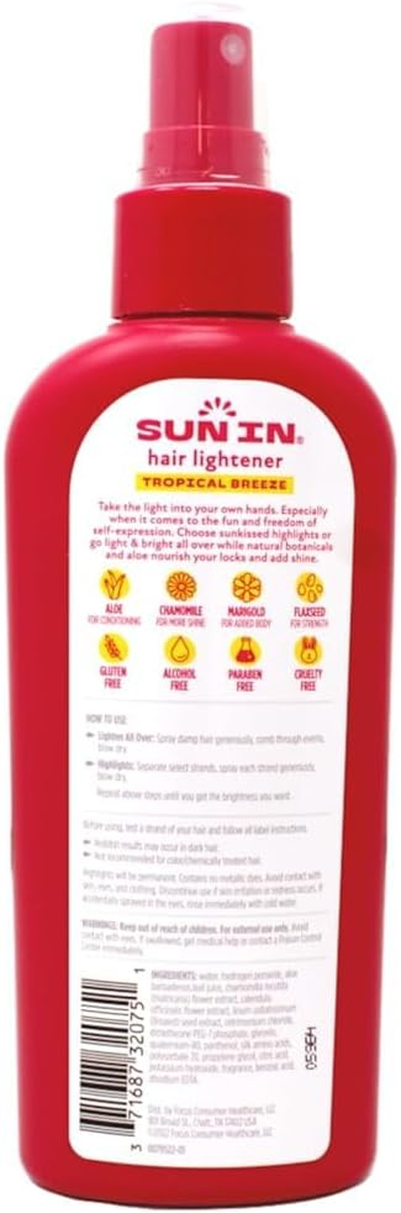 Sun in Tropical Breeze Hair Lightener with Chamomile and Natural Extracts, Paraben Free, Ideal for Blondes and Chestnuts, Gently Lightens and Gives Natural Shine (Pack of 1, 140 Ml) image number 6