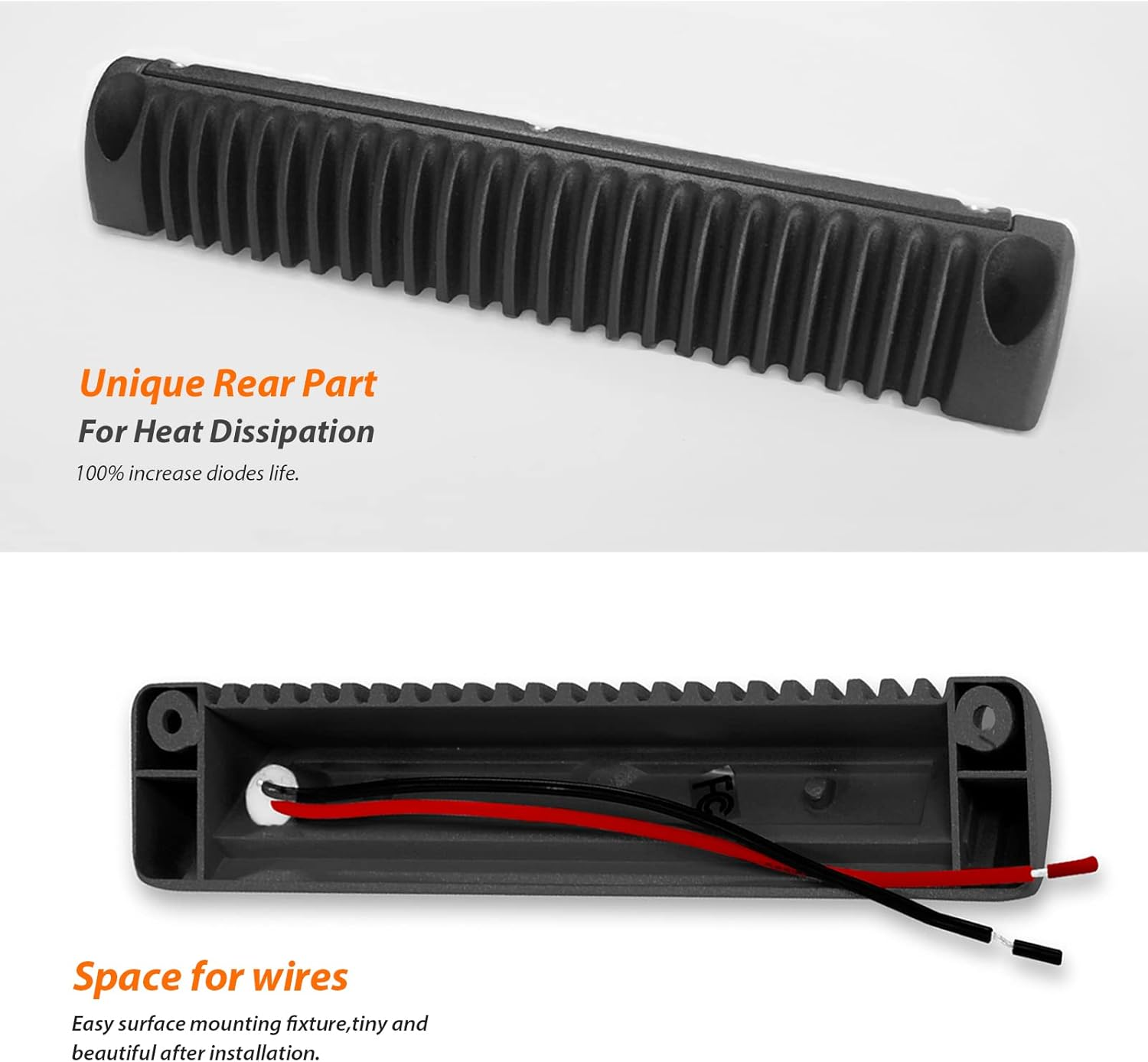 Dream Lighting 12V LED Awning Lights, 720Lm Annex Wall Light Bar for RV, Heavy Duty, 4WD, Truck, Camper Van, Travel Trailer, Boat, Marine, 200Mm Black Shell Waterproof Exterior Lighting