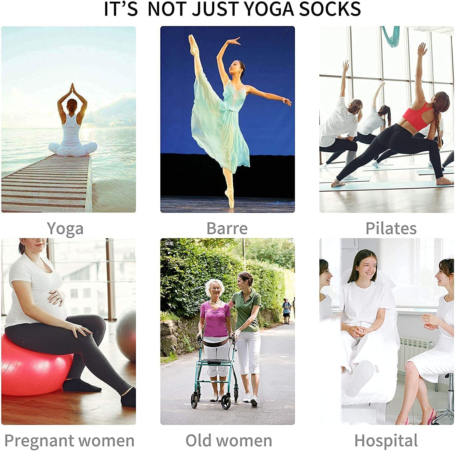 12 Pairs Non Slip Grips Yoga Socks Women Anti-Skid Socks Sticky Grippers Socks for Pilates Ballet Barre Yoga image number 2