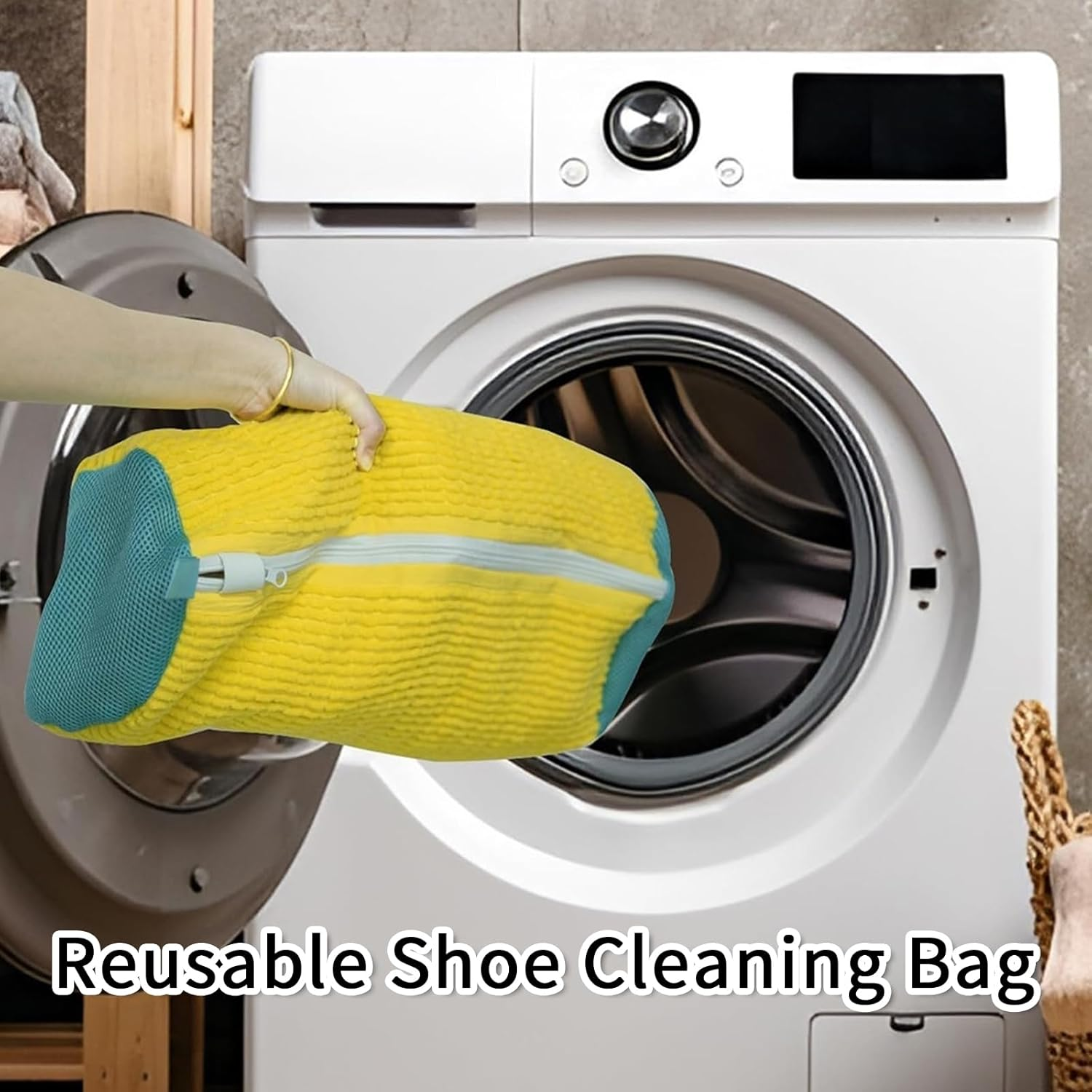 Ogetok 4PCS Shoe Washing Machine Bag Reusable Laundry Shoe Cleaning Bag for Washer and Dryer, 360&deg; Wrap-Around Cleaning Shoe Bag with Zipper & Hook for Sneakers Trainers Canvas Running Tennis Shoes image number 5