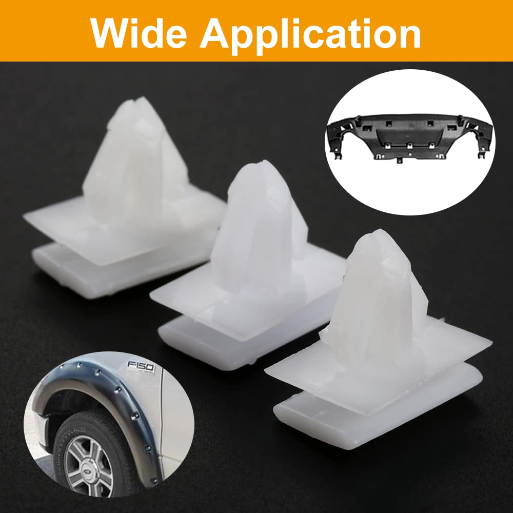 Mtsooning 15PCS Rocker Panel Moulding Rivets, White Nylon Moulding Clips, Side Skirt Sill Fasteners, Universal Car Retainers Compatible with Buick Excelle GM Cadillac Chevy Avalanche 25693852 image number 4