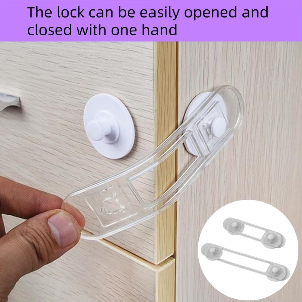 FACAING 12Pack Proof Locks for Cabinet Doors, Drawers, Fridge, Toilet Seat, Dishwasher, Trash Can, Cupboard， No Drilling - Safety Locks for Cabinets and Drawers Proofing Cabinets Lock image number 5