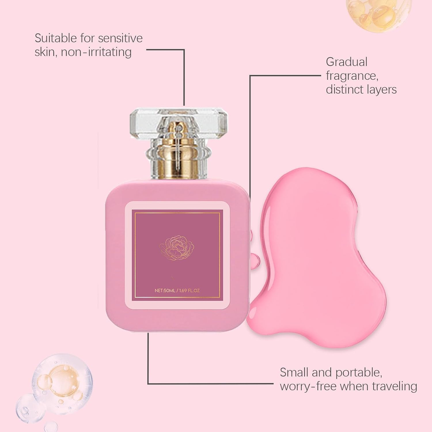 Delicate Perfume for Women - Romantic Vanilla & Fruity Fragrance, Long-Lasting Spray for Everyday Use, Skin-Friendly, Refreshing & Charming Scent,Charming with Strawberry Scent for Women (1Pcs) image number 5