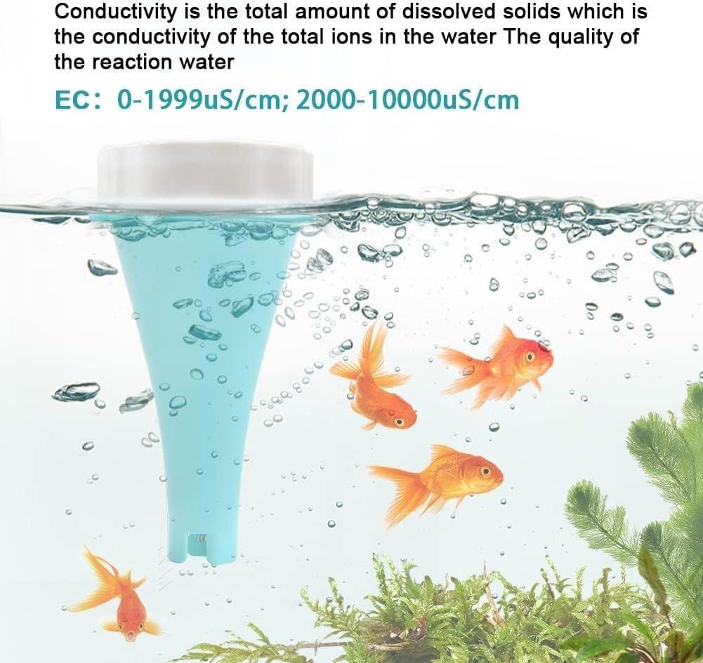 Pool Water Quality Tester Bluetooth Pool Monitor Digital Temp Chlorine, 6 in 1 Pool Thermometer, PH CL EC TDS ORP Temperature for Swimming Pool, Aquarium, Laboratory