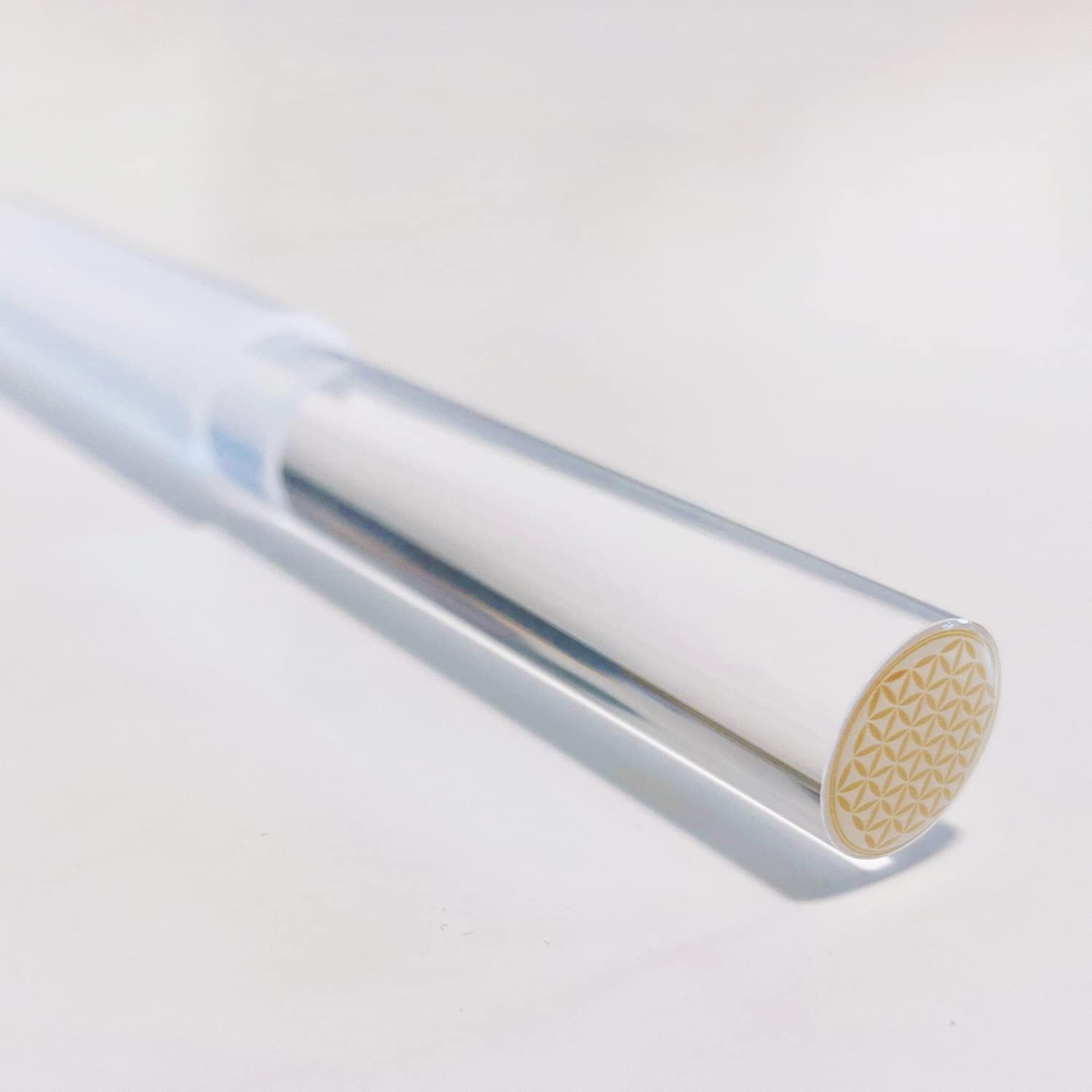 UPCEED Singing Bowl Mallet Clear Acrylic Base Silicone Rubber Striker Mallet for Playing Quartz Crystal Singing Bowl with Bundle Pocket(Clear) image number 3