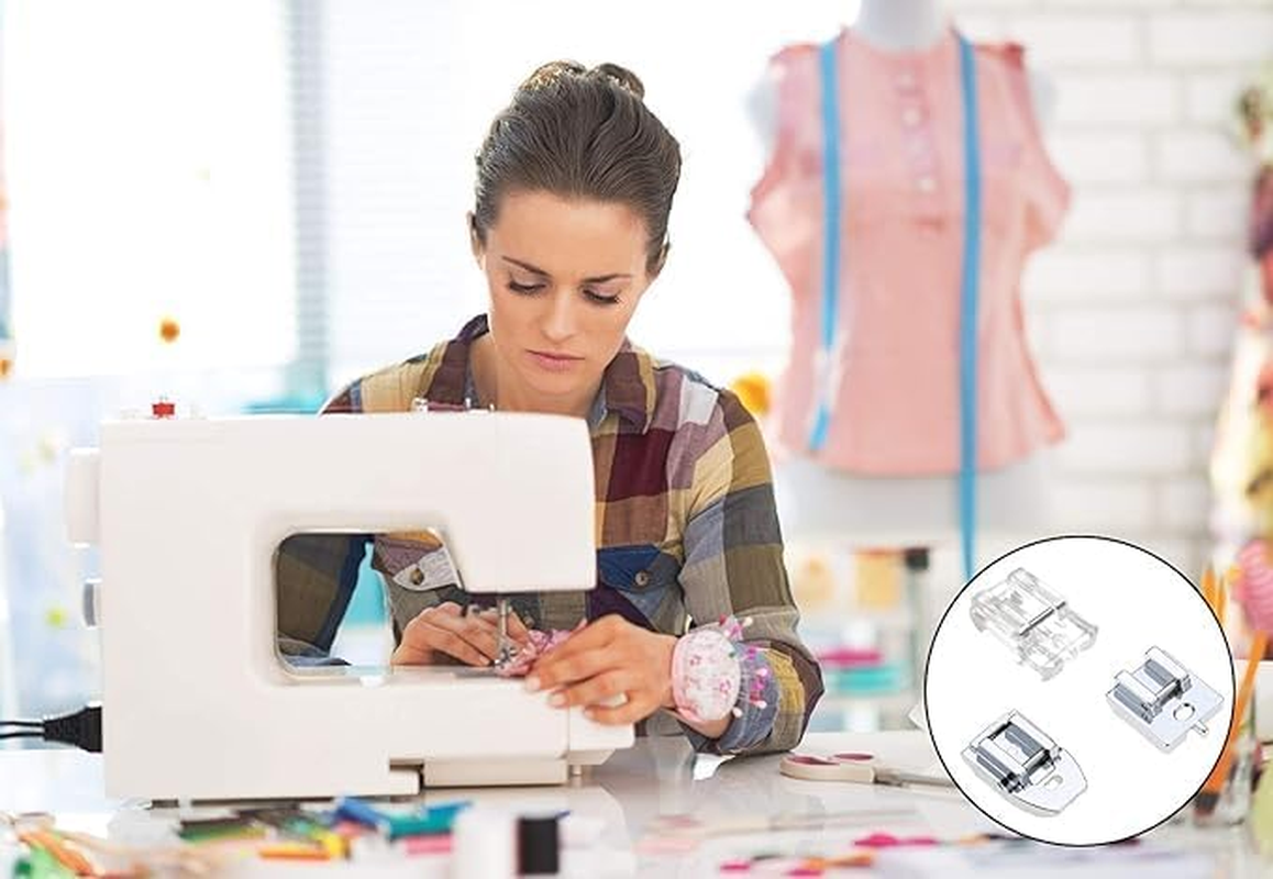 6PCS Presser Feet Concealed Invisible Zipper Sewing Machine Presser Foot Compatible with Brother Compatible with Babylock Low Shank Snap-On Sewing Machines Spare Parts image number 1