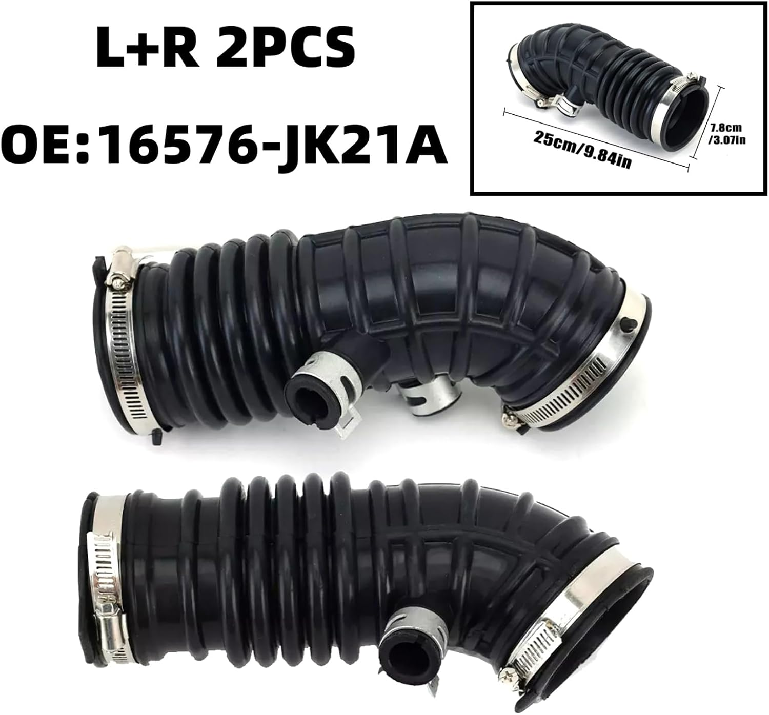 Car Repairing Rear Left & Right Air Intake Hose Tube for INFINITI G35 EX35 G37 3.5L 2007-2012, Pack of 2 image number 4