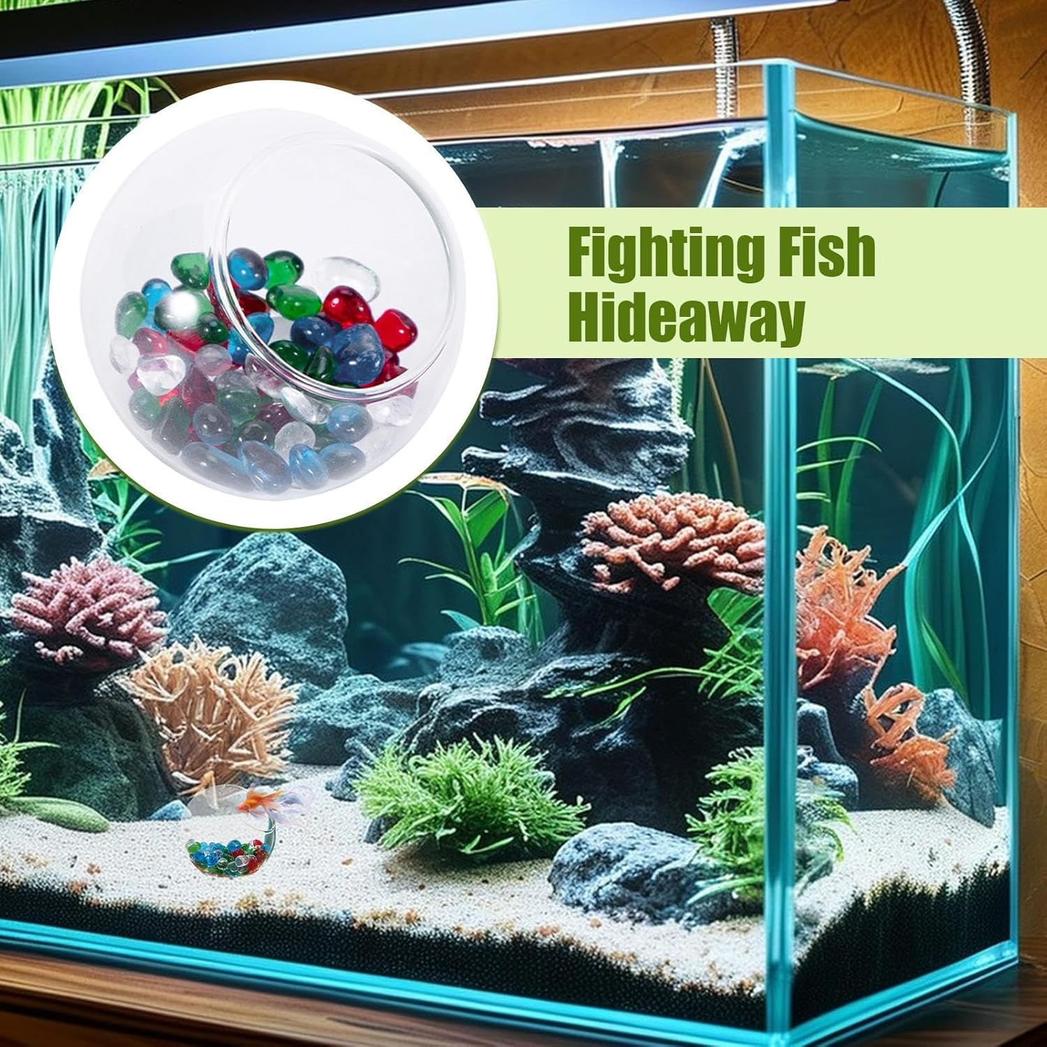 Betta Fish Cave, Aquarium Shrimp Resting Shelter, Decorative Breeding, 6X6Cm for Tank, Black Color, Ideal Hermit Crabs, Aquatic Reptiles Small Aquatic Creatures image number 4