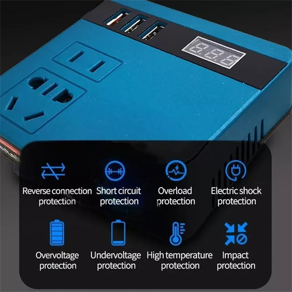 120W Power Inverter for Makita LXT 18V Battery Convert to AC 220-230V W/3 USB image number 2