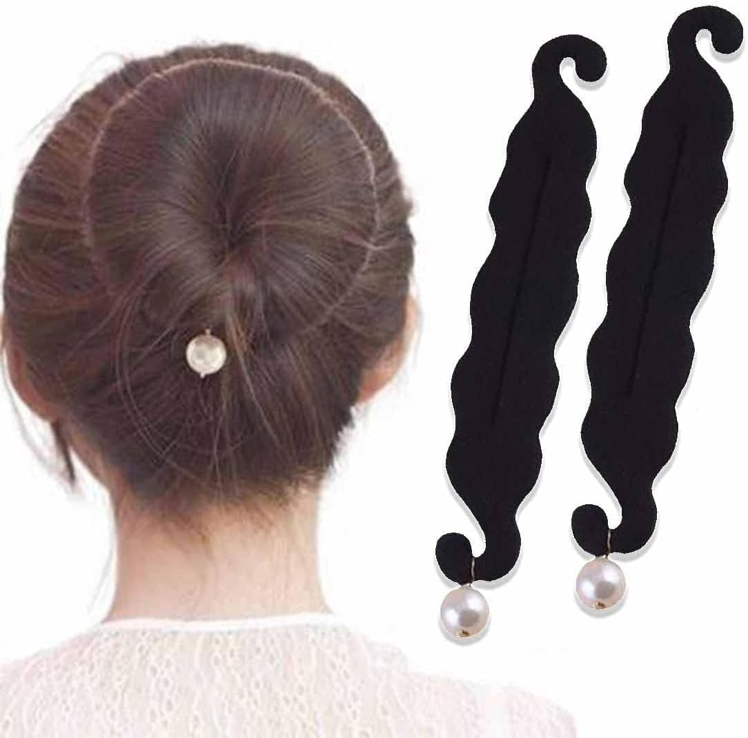 PLABBDPL Hair Styling Accessories, 2 Pieces Hair Braiding Tool, Sponge Clip Hair Styling Doughnut Hair Twist Wreath, Hair Bun Braid Maker, Hair Accessories Styling Set, Hair Loop Tool Kit DIY Style Girls Women image number 1