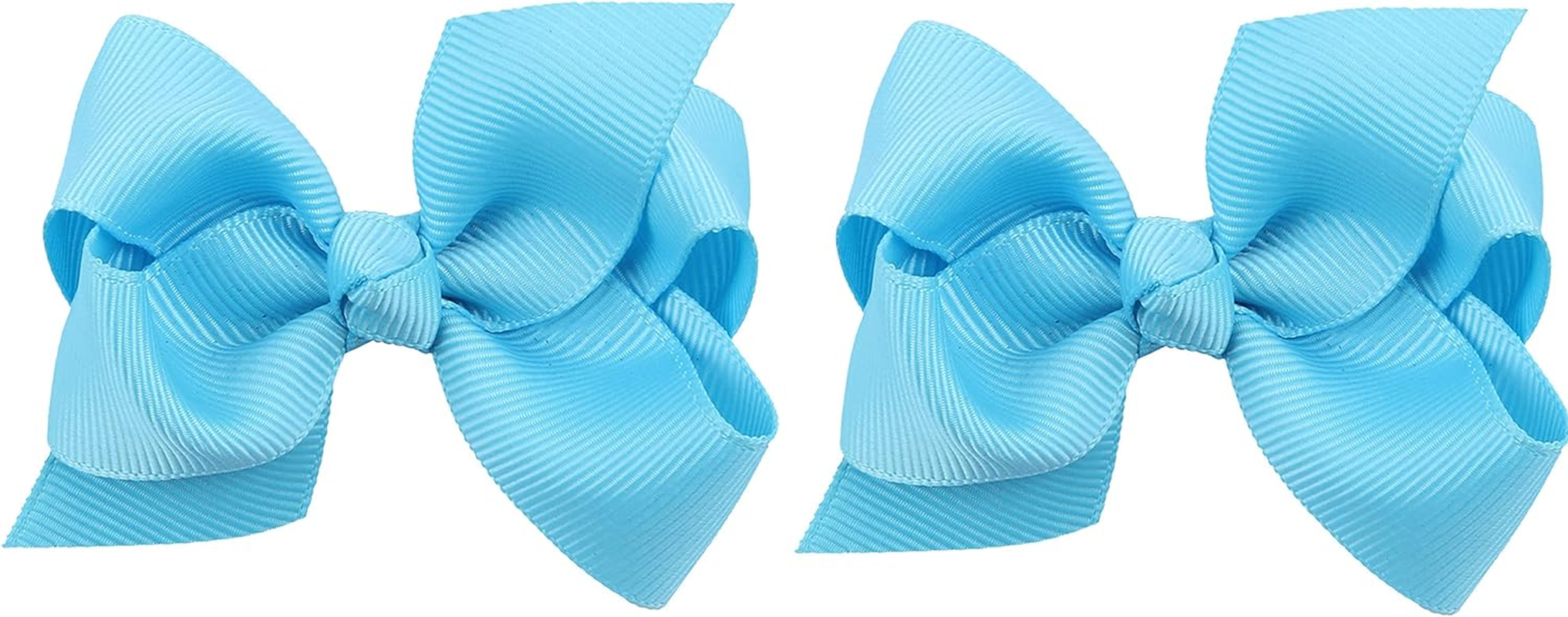3 Inch Baby Girl Hair Bows Boutique Hair Clip Teens Toddlers Hairpin Headwear - Set of 2 (Blue)